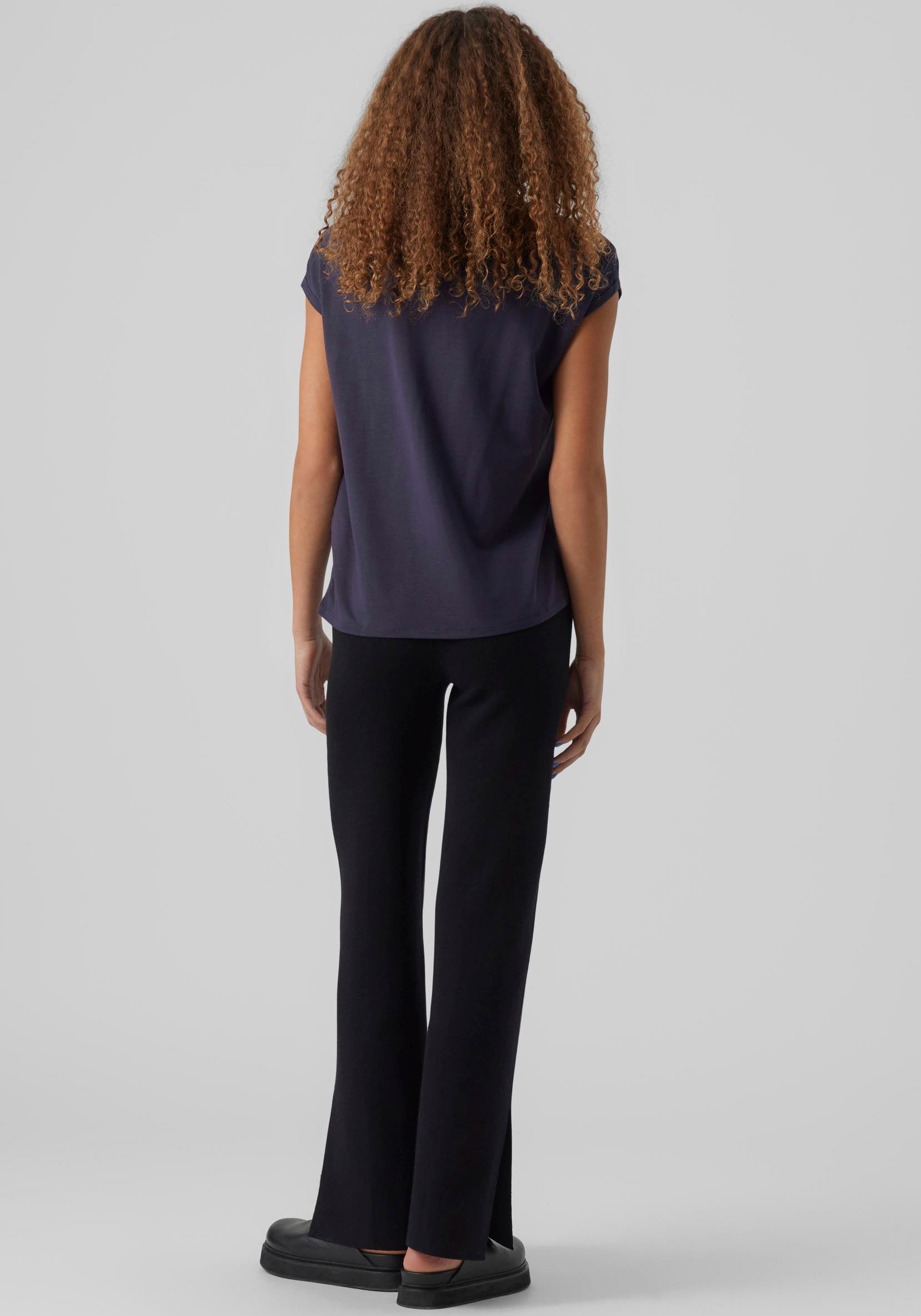 Vero Moda Rundhalsshirt »VMAVA PLAIN SS TOP GAJRS NOOS«