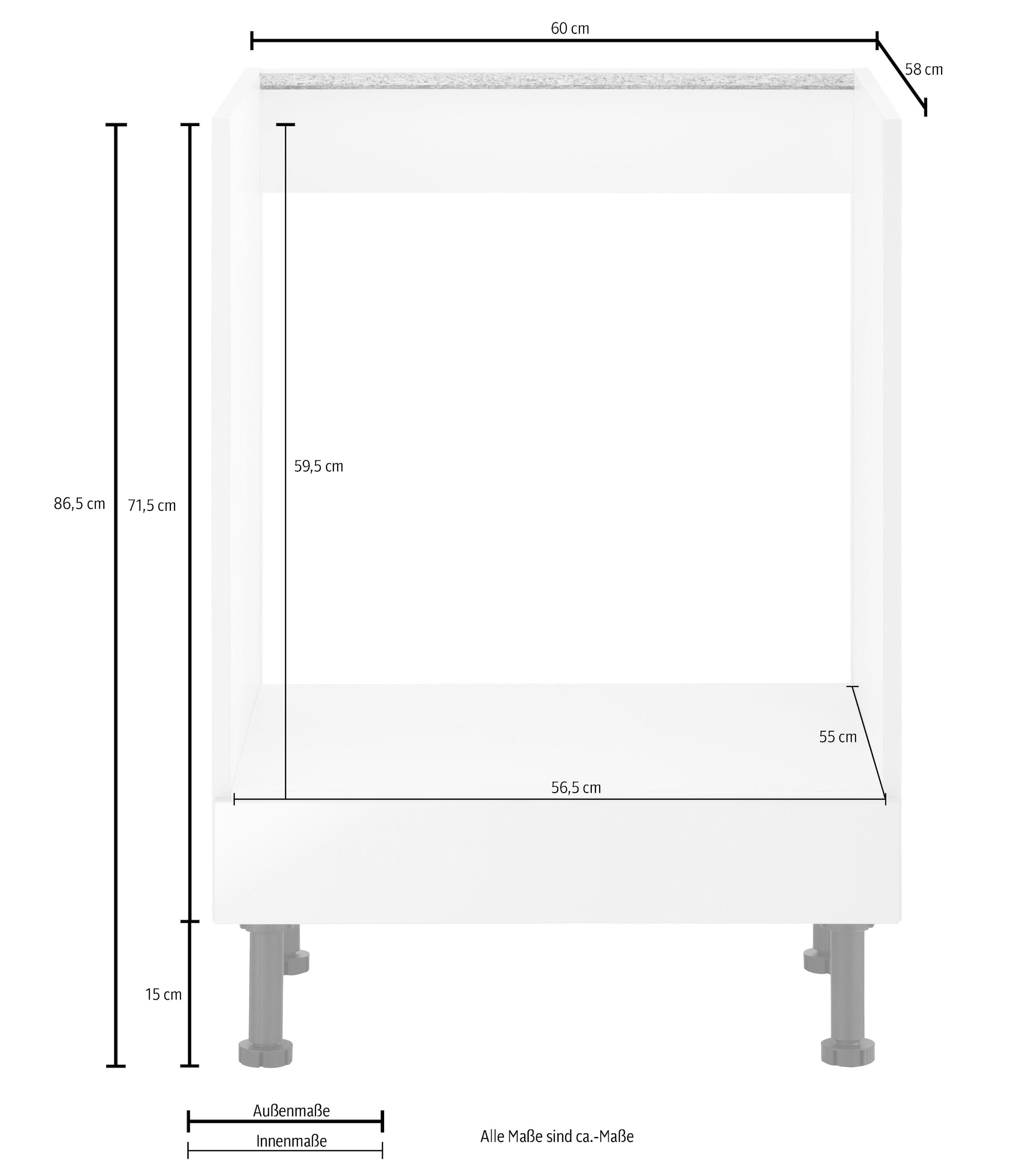 wiho Küchen Herdumbauschrank »Ela«, Breite 60 cm