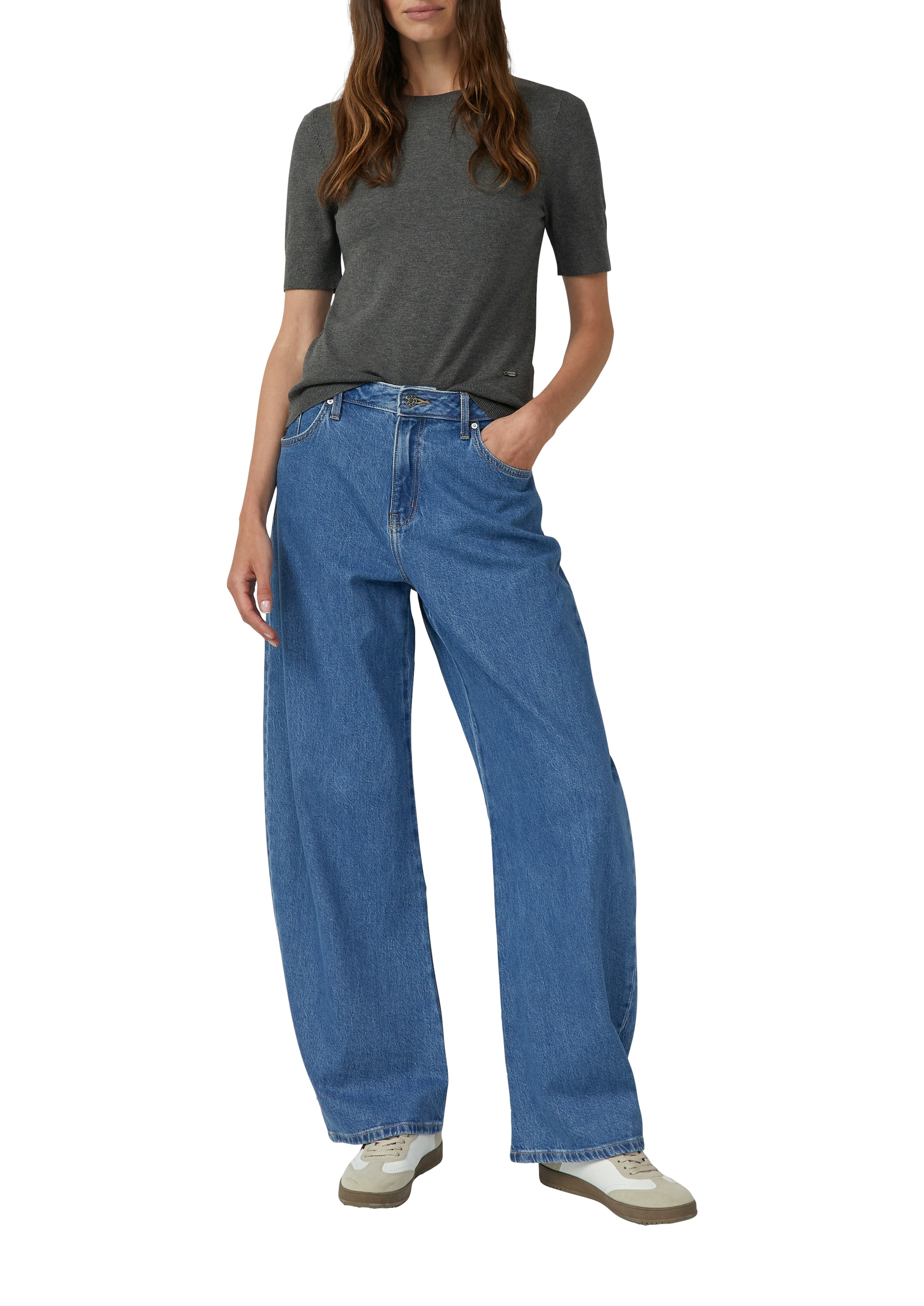 s.Oliver Kurzarmpullover mit Logo Stickerei