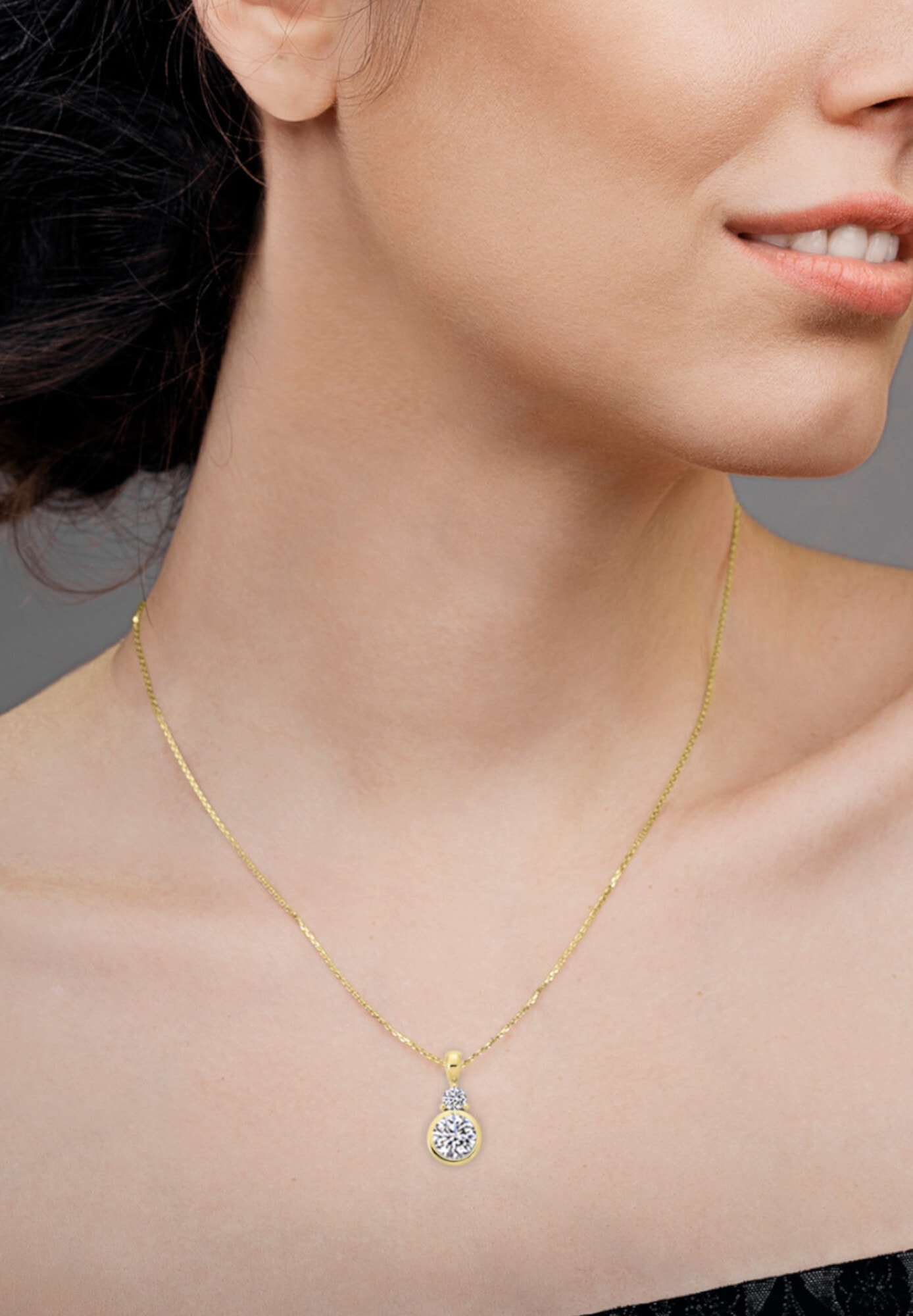 ONE ELEMENT Kettenanhänger »Zirkonia Anhänger aus 333 Gelbgold«