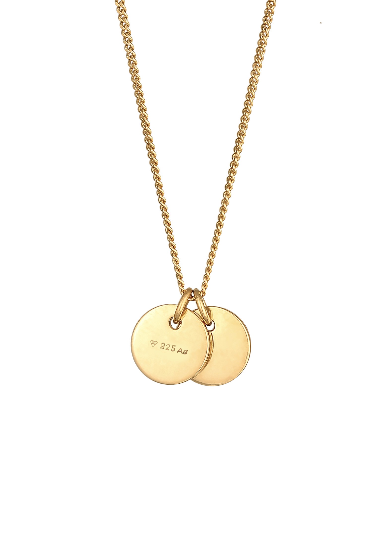 Elli Kette mit Anhänger »Halskette Basic Plättchen Coin Münze Geo Trend 925 Silber«