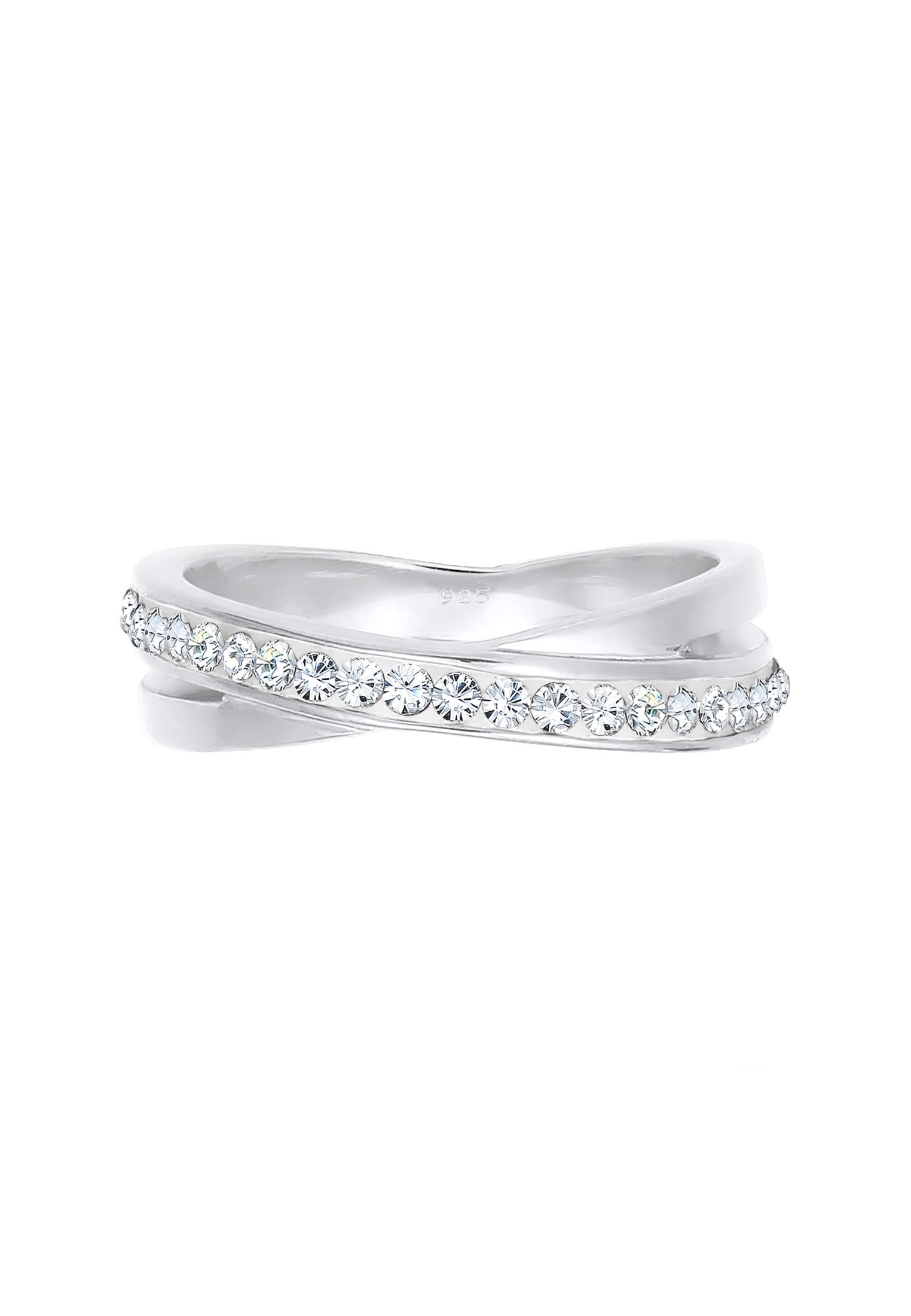 Elli Silberring »Ring Wickelring Zart Kristalle 925 Silber«