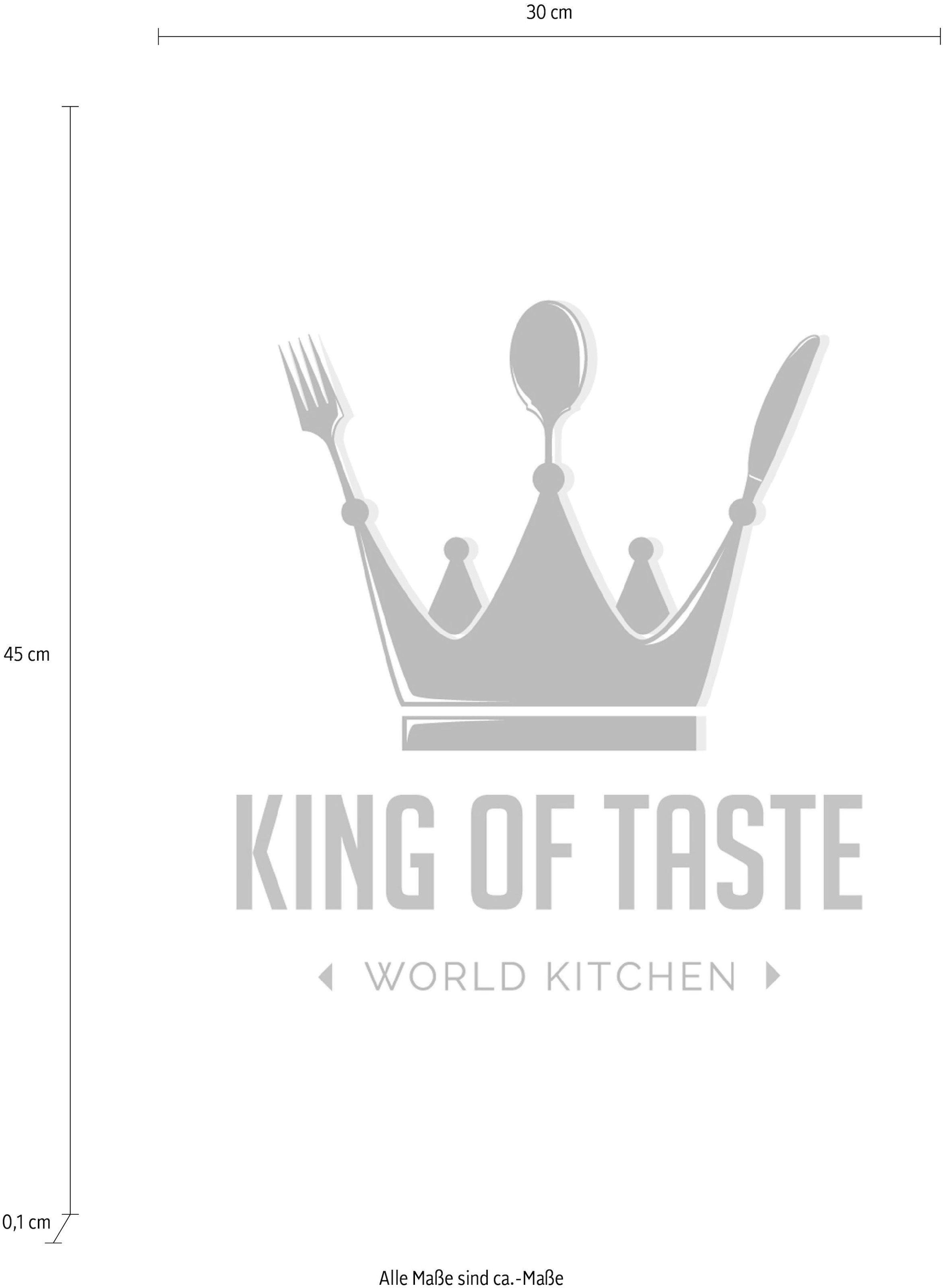 queence Wanddekoobjekt »KING OF TASTE«, Stahlschild, Blechschild, Spruch, Witzig, Wanddeko, retro, 20x30cm