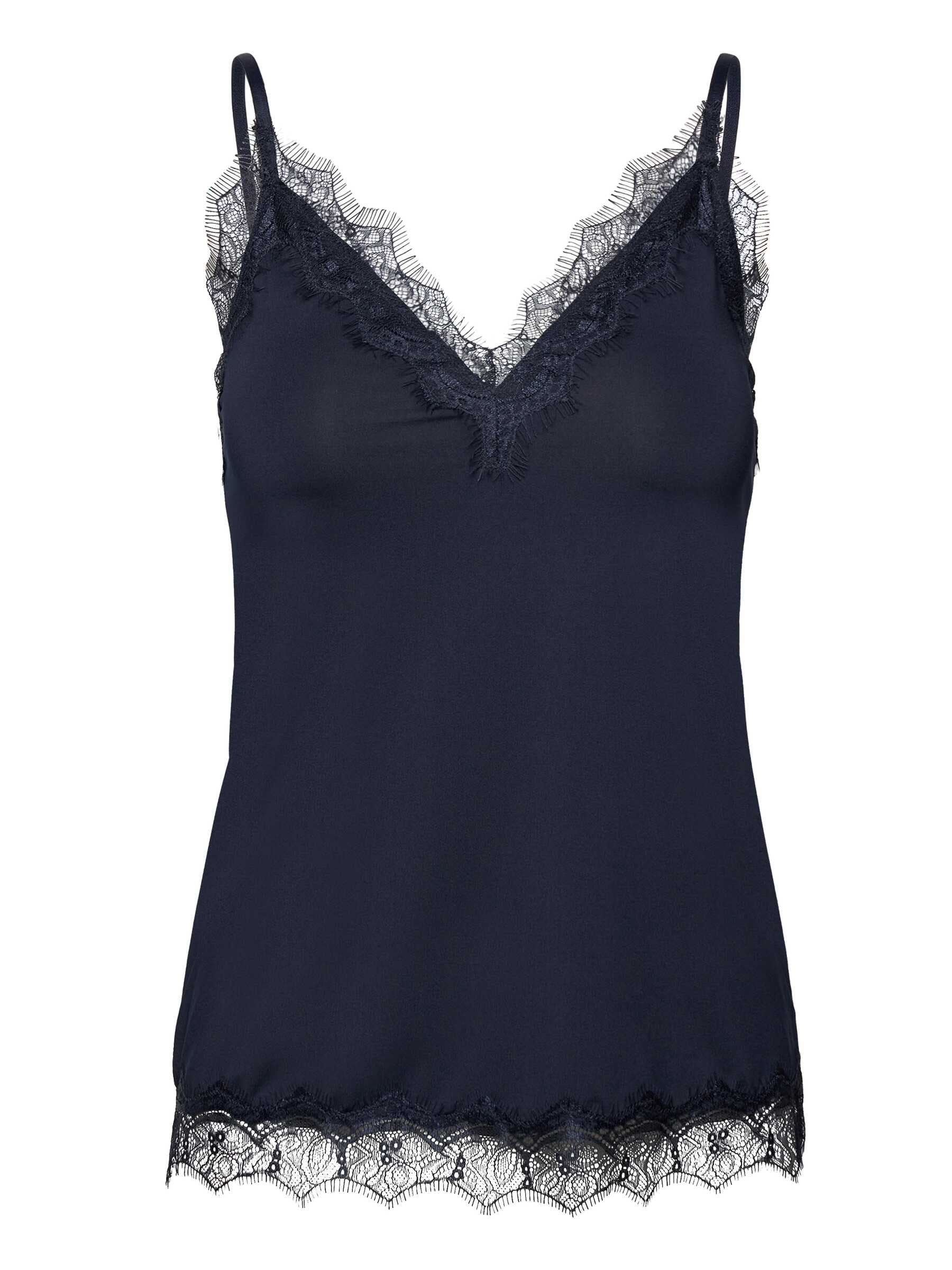 rosemunde Spaghettitop »Billie Strap Top« Vintage-Spitzenbesatz an Ausschnitt und Saum, feminin