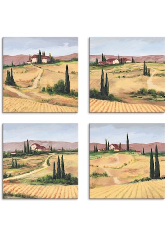 Artland Leinwandbild »Die toskanische Landschaften«, Europa, (4 St.) kaufen