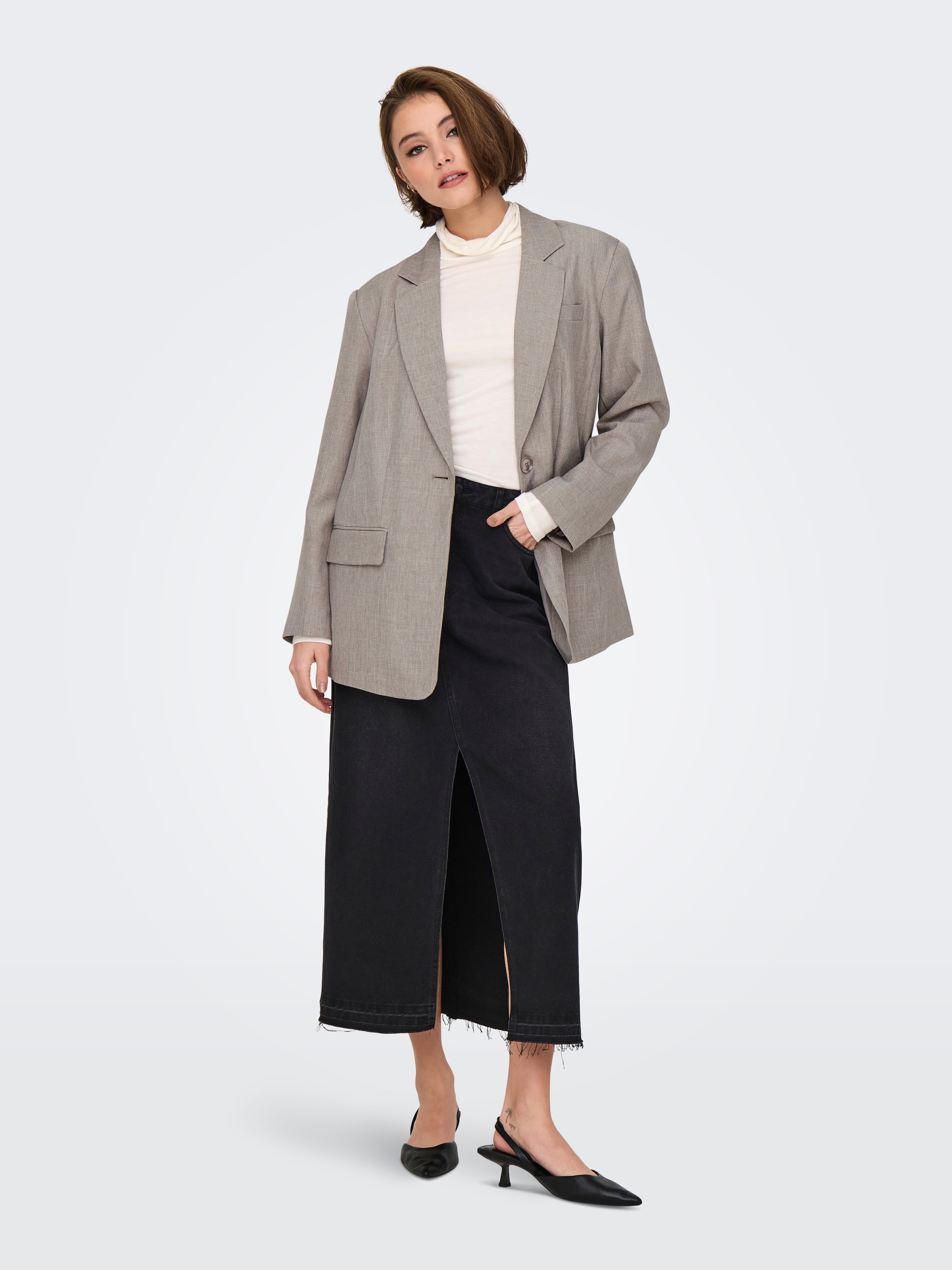 ONLY Longblazer »ONLLINDA LS BOYFR MEL BLAZER TLR NOOS« mit Reverskragen