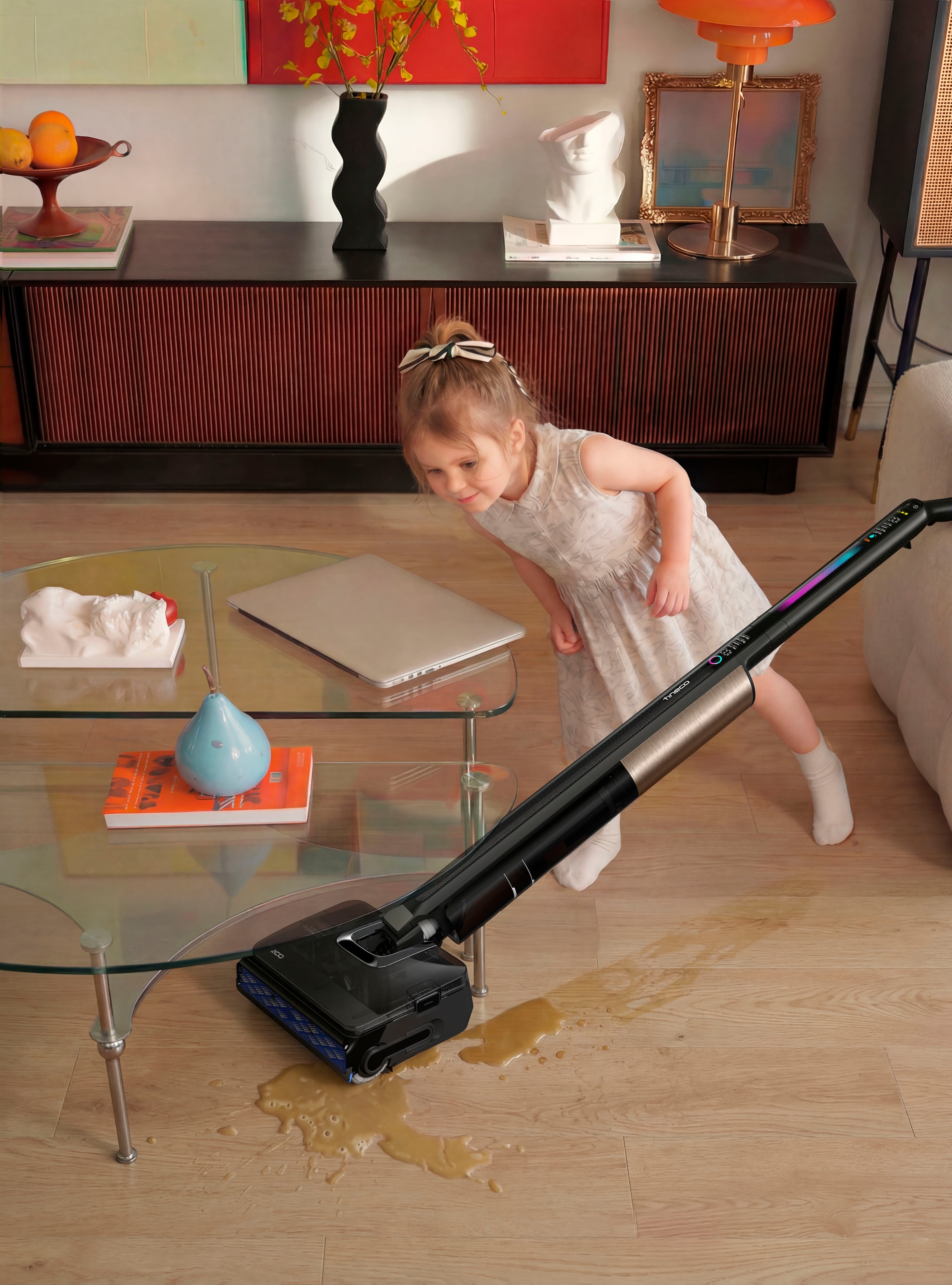Tineco Nass-Trocken-Sauger »FLOOR ONE S7 Fold Elite, schlankes Design, 22.000pa, 70 Min Laufzeit« Auto-Anpassung der Saugleistung, 85° C Heißluft Trocknung, Knickgelenk