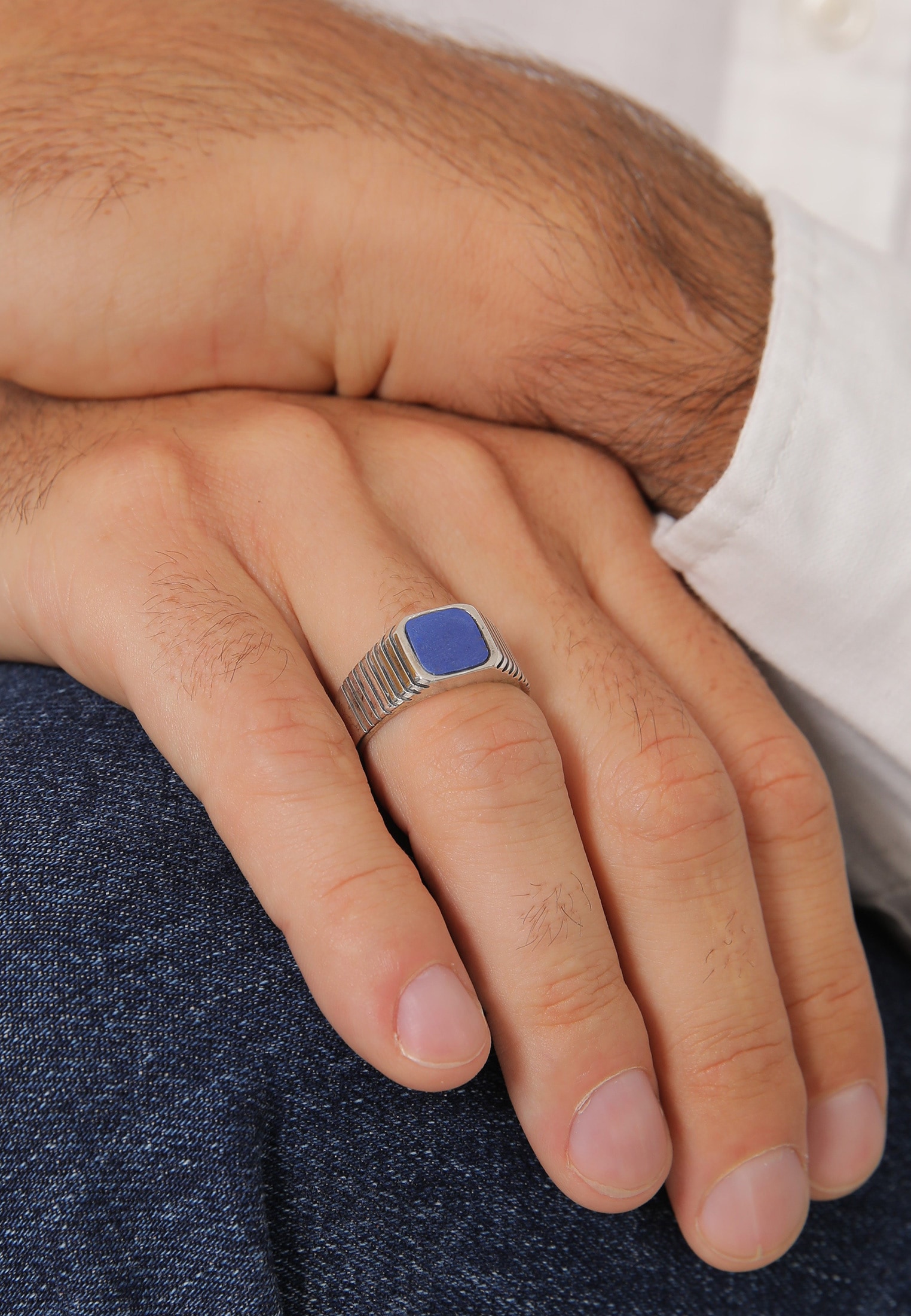 Kuzzoi Siegelring »Ring Herren Siegelring Sodalith Quadrat 925 Silber«