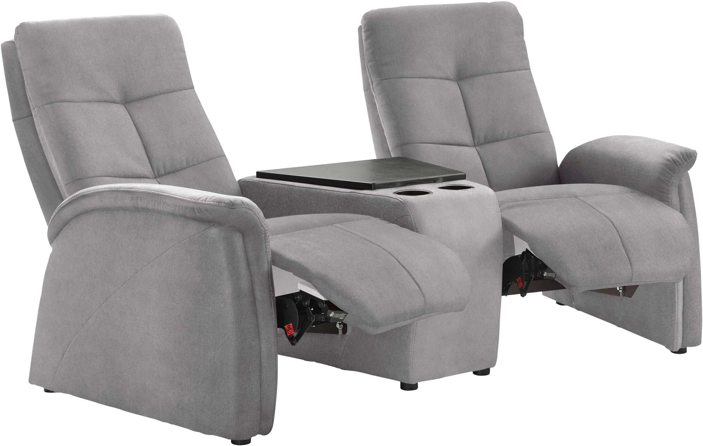 exxpo - sofa fashion 2-Sitzer »Tivoli, Kinosofa mit Relaxfunktion, mit Ablagetisch und Stauraum« bequem und komfortabel
