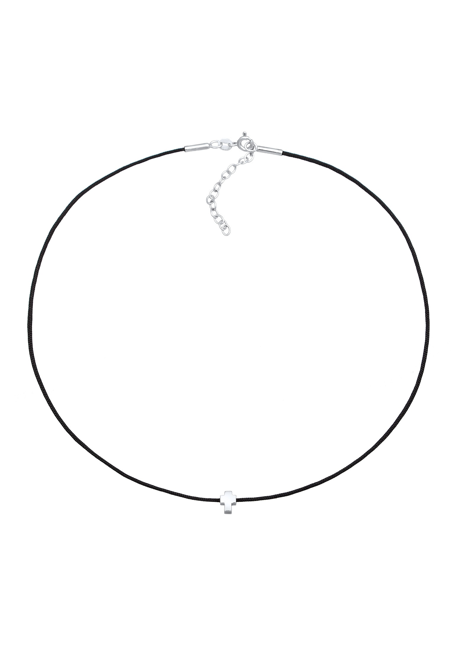 Elli Choker »Halskette Choker Kreuz Nylonkette 925 Silber«