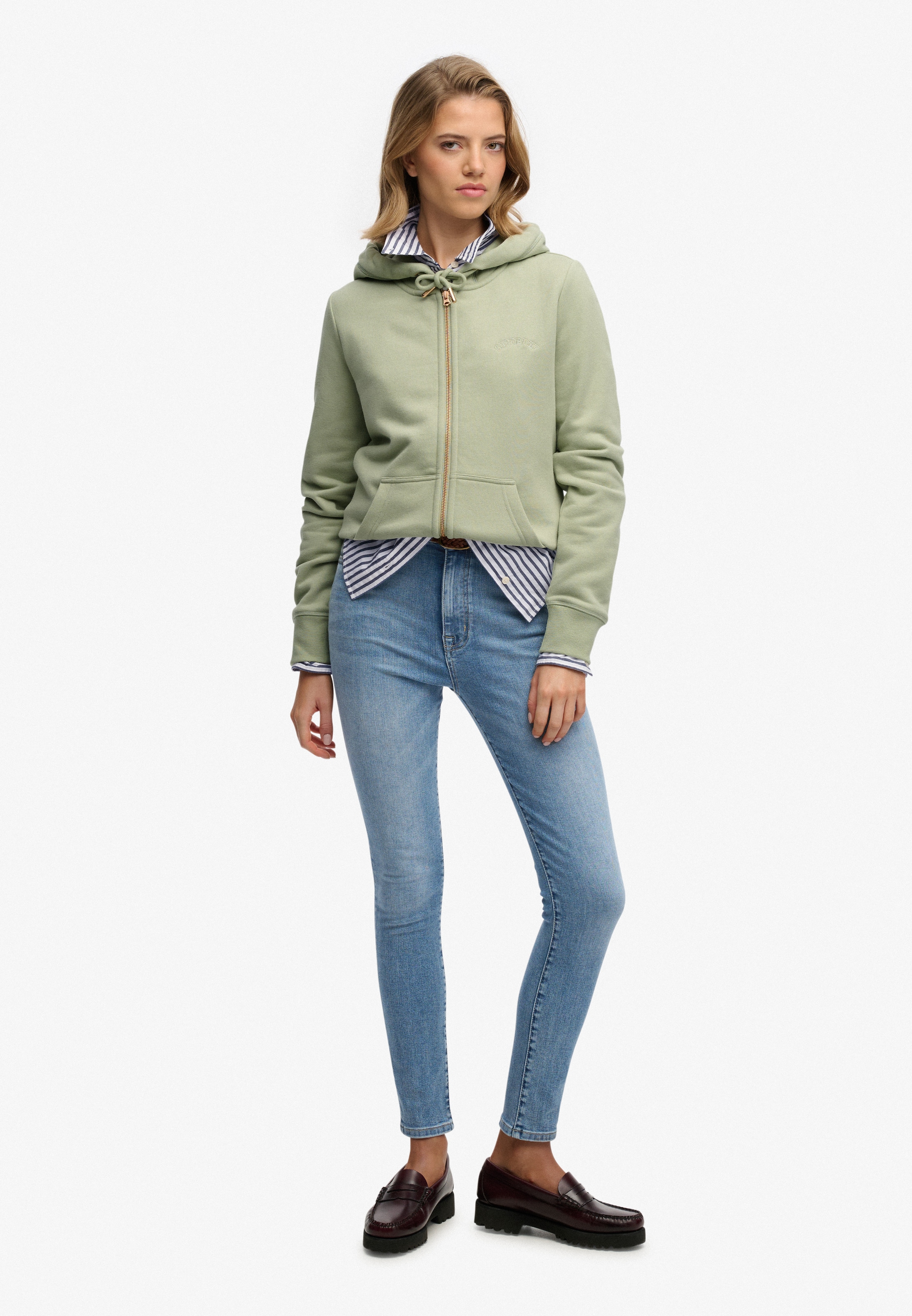 Superdry Kapuzensweatjacke »Essential Logo Ziphood Hb« Mit Logostickerei