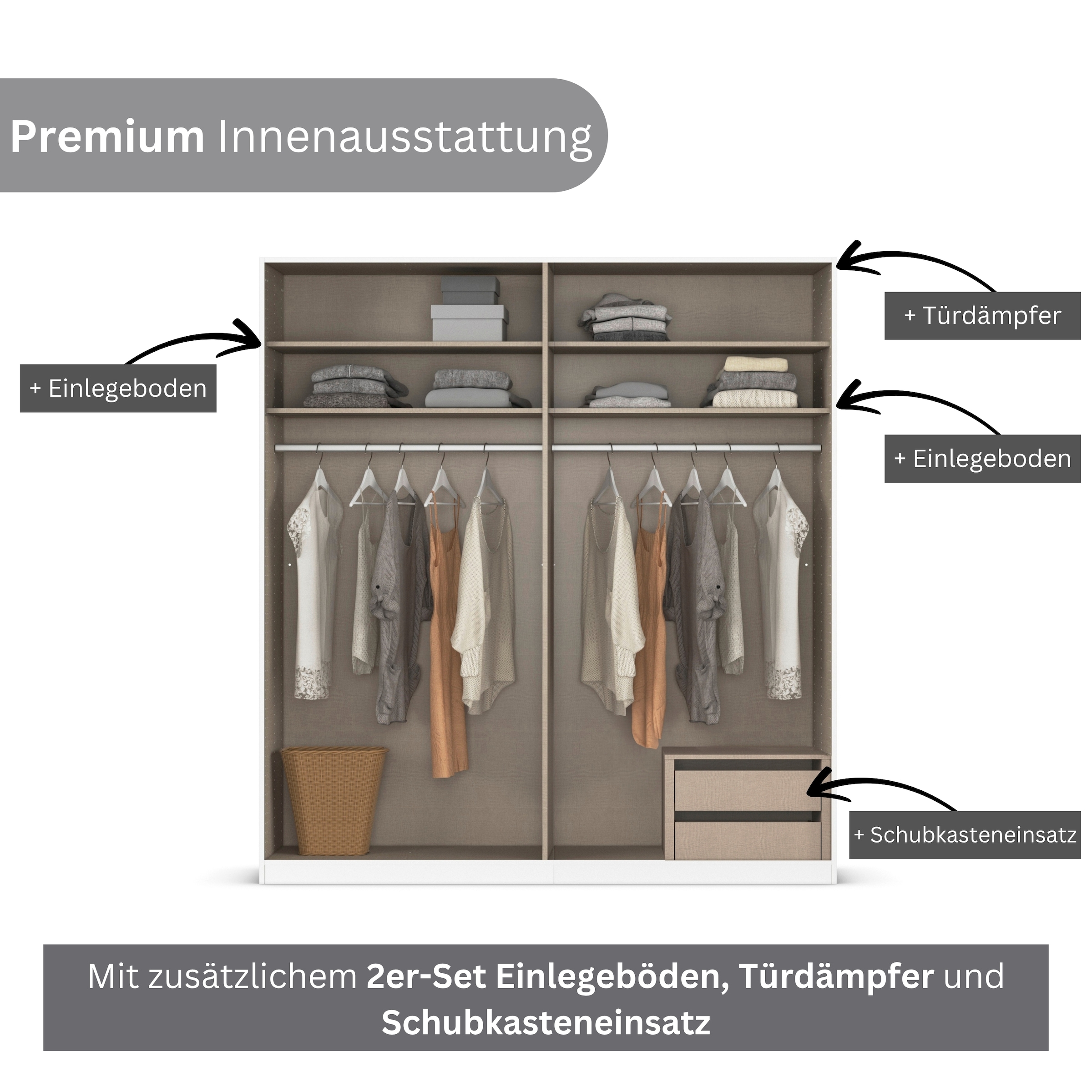 rauch Jugendzimmer-Set »Marlene«, (Set, 4 tlg., in 3 verschiedenen Ausstattungen BASIC/CLASSIC/PREMIUM), erhältlich in verschiedenen Bett- und Schrank-Breiten MADE IN GERMANY