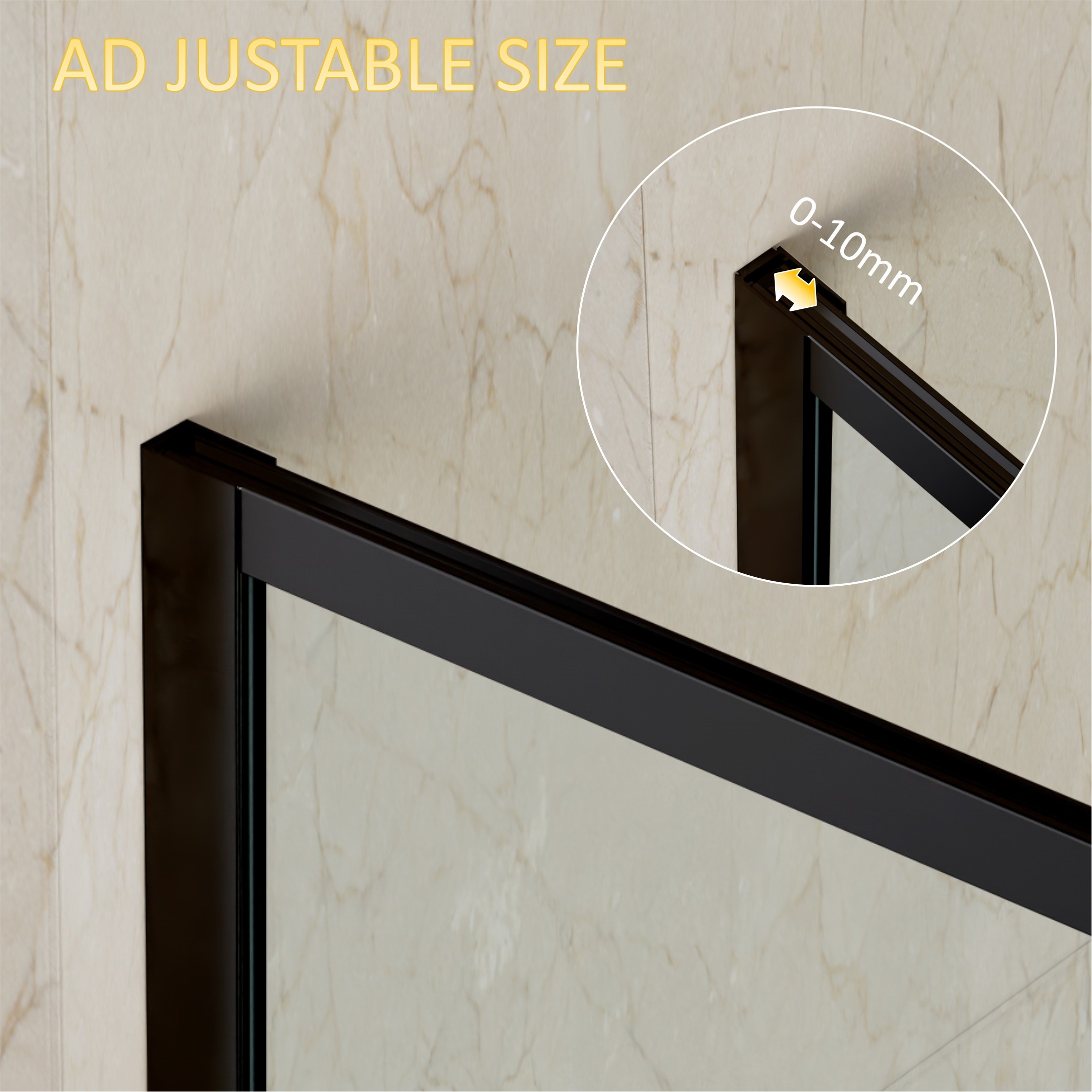 welltime Badewannenaufsatz »Block« 1 Stk. tlg. 6mm ESG und Antikalkversiegelung,extra schlanker Rahmen