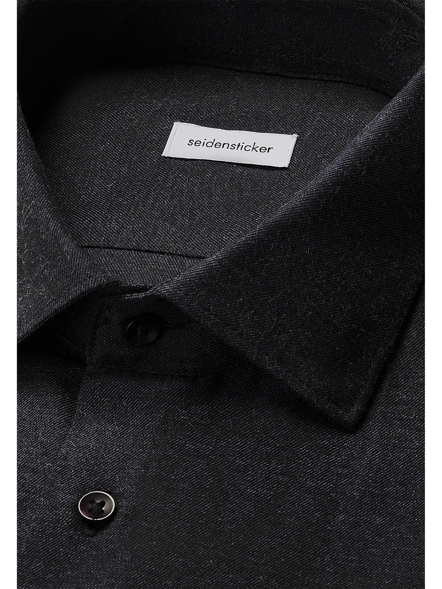 seidensticker Flanellhemd »Schwarze Rose« Shaped 1/1 Kentkragen Uni