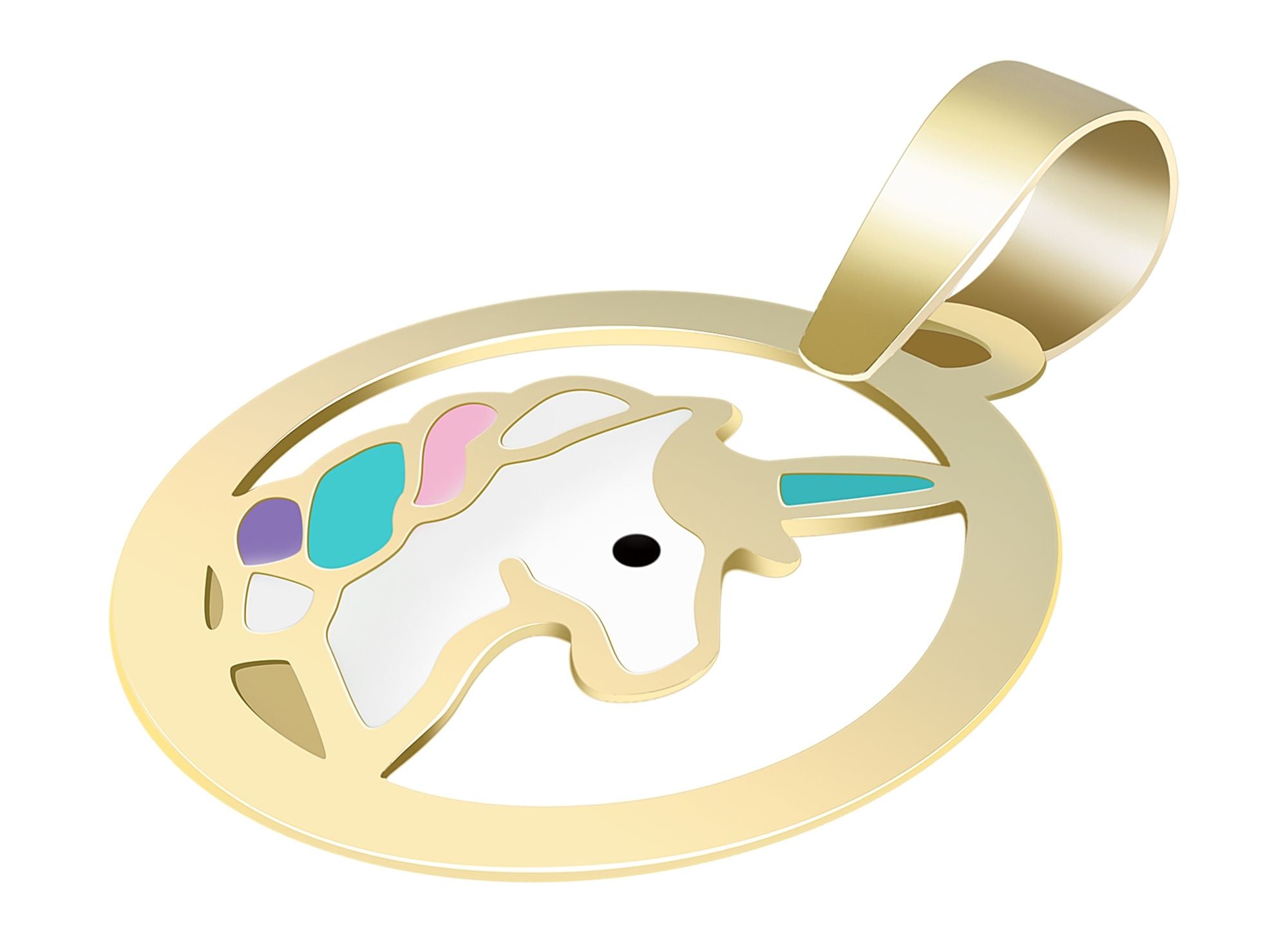 Adelia´s Kettenanhänger »Mädchen Anhänger ¿ Einhorn Anhänger aus 333 Gold mit Emaille« ()