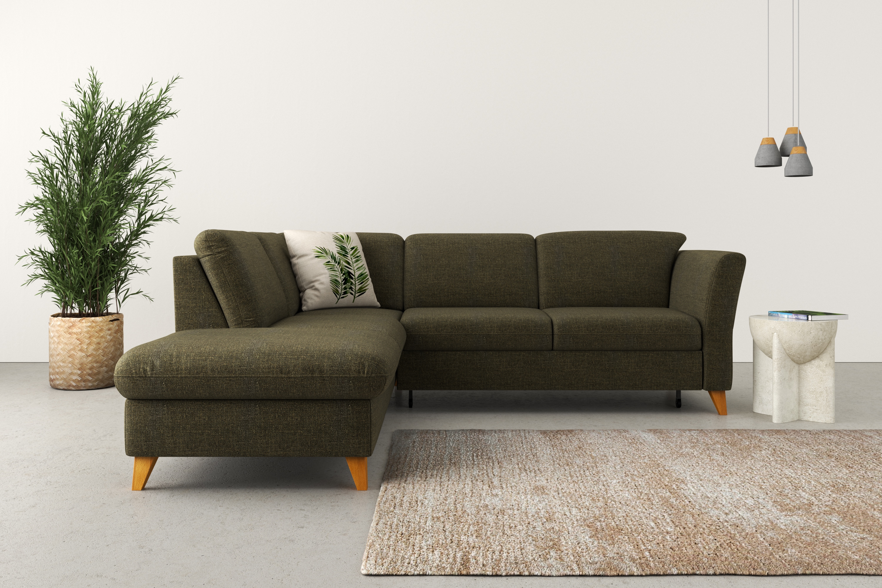 Home affaire Ecksofa "Trelleborg L-Form" Federkern-Polsterung, wahlweise mit Schlaffunktion und Stauraum