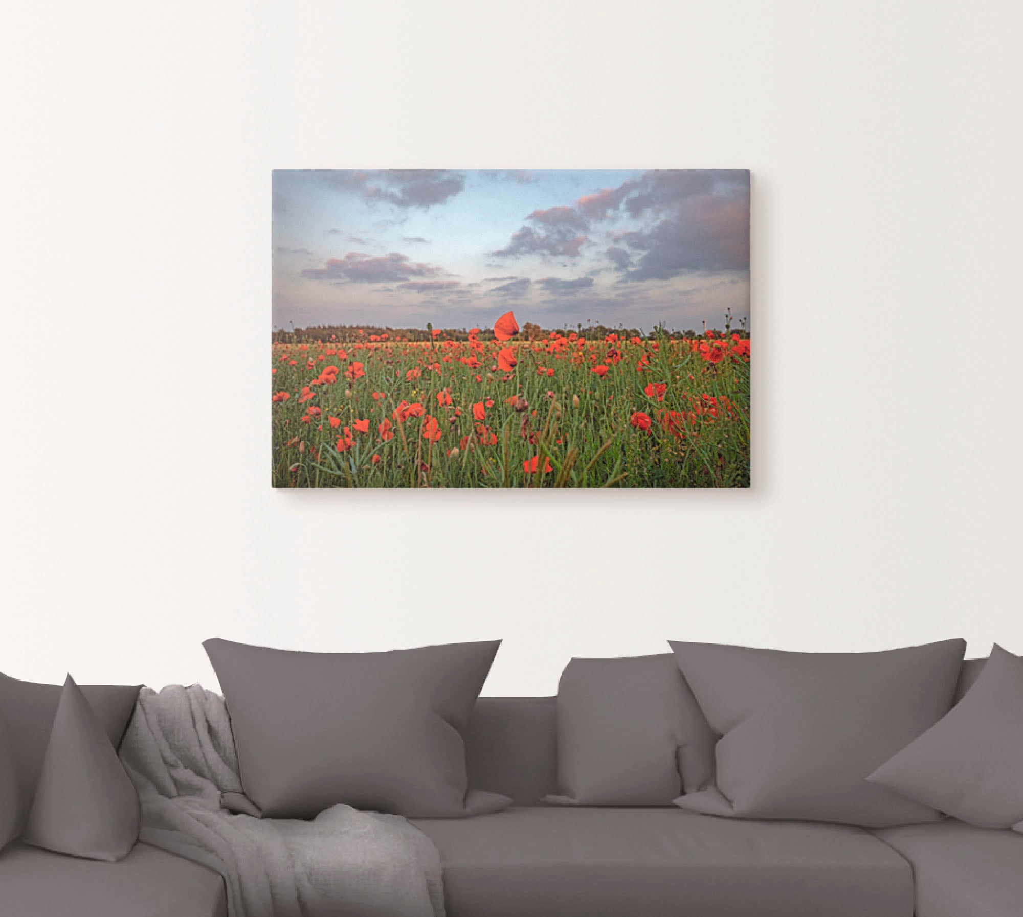 Artland Wandbild »Mohnblumenfeld«, Blumenwiese, (1 St.), als Leinwandbild in verschied. Größen