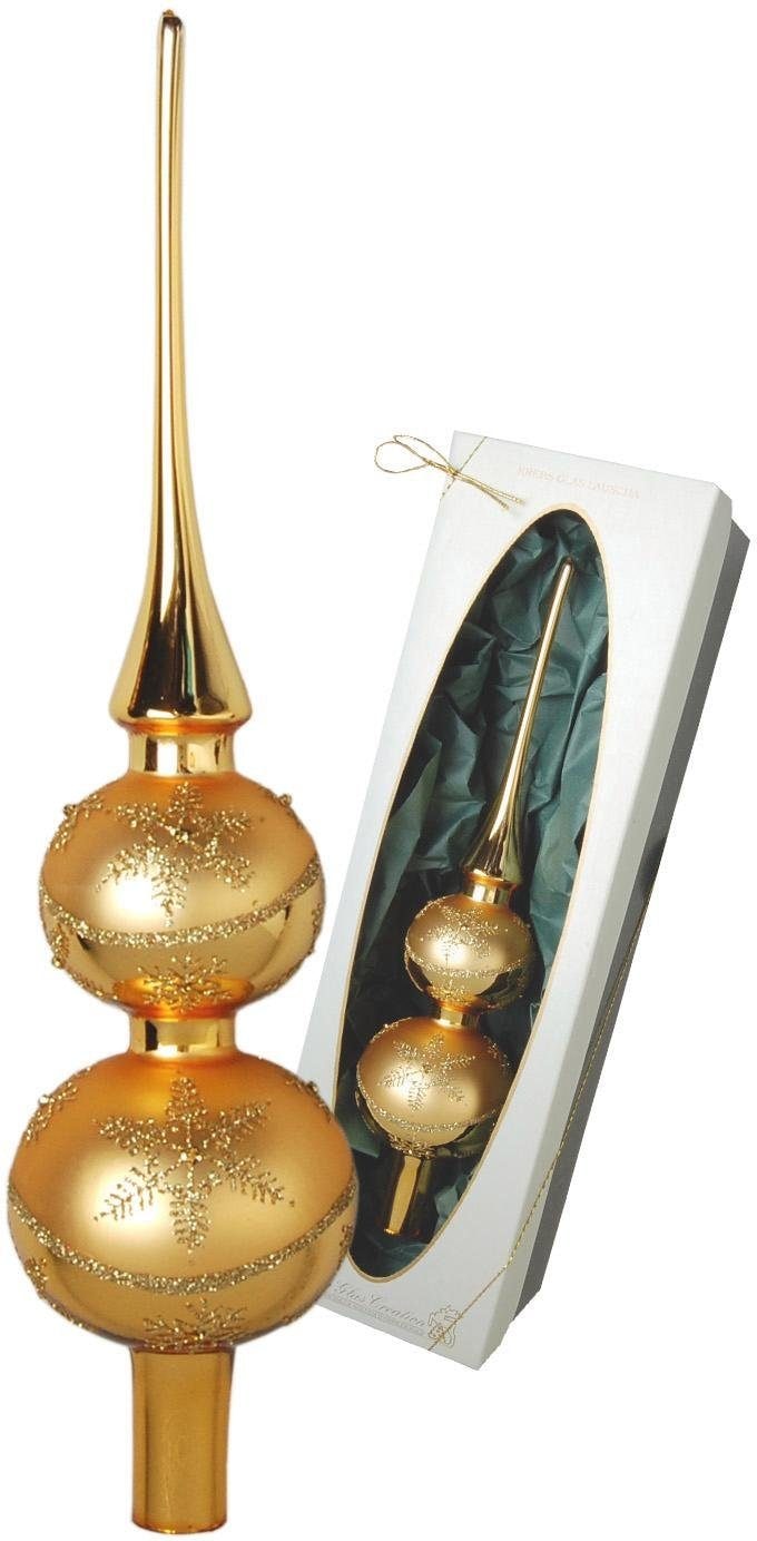 Krebs Glas Lauscha Christbaumspitze »Doppelspitze Dekor, Weihnachtsdeko,  Christbaumschmuck«, mundgeblasen, Höhe ca. 30 cm online kaufen