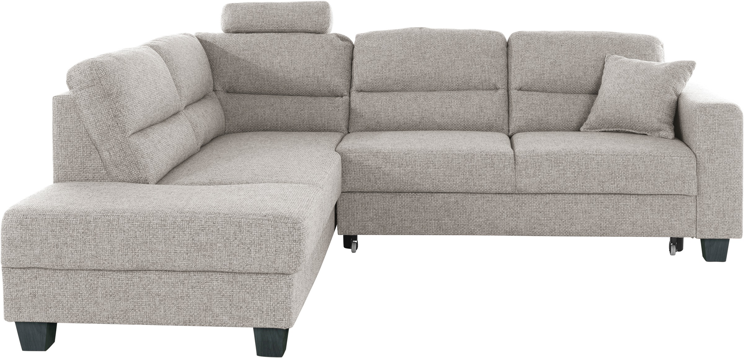 TRENDMANUFAKTUR Ecksofa »Chamber, zeitlos & elegant, bequem, L-Form«, inklusive einer Kopfstütze, wahlweise Schlaffunktion, B/T 203/245cm
