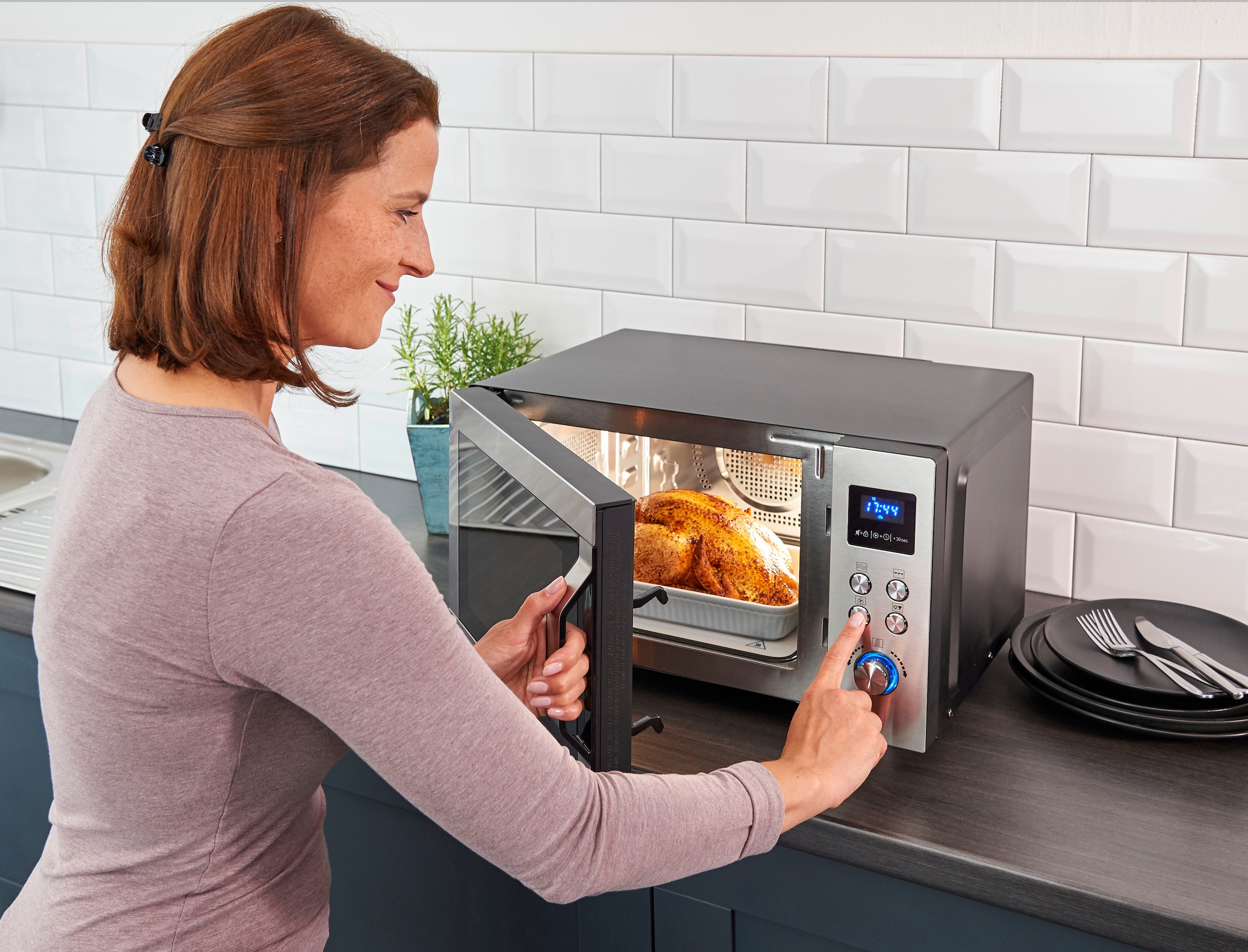 Severin Mikrowelle »MW 7777«, Mikrowelle-Heißluft-Grill, 900 W, mit 8 Automatikprogrammen