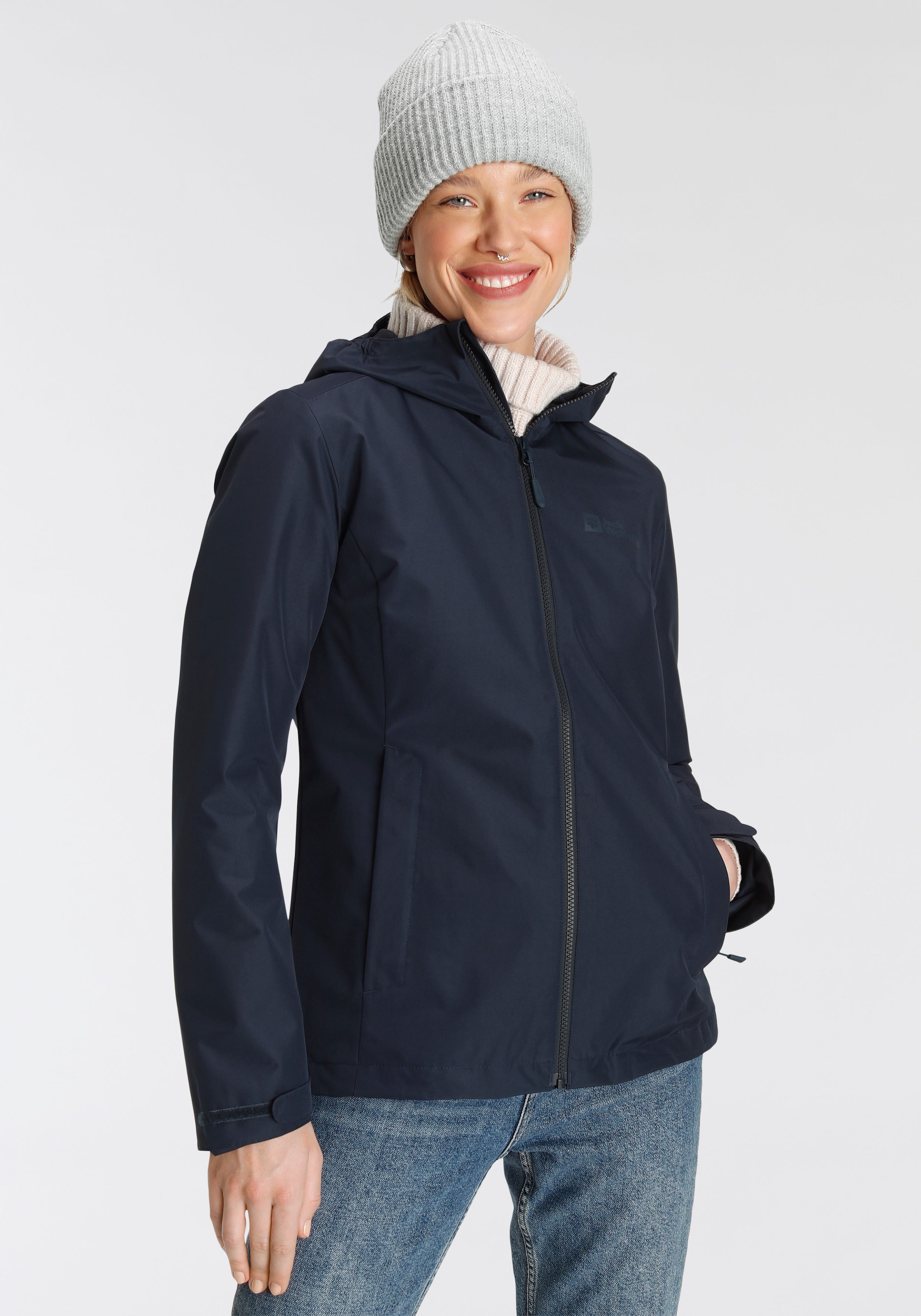 Jack Wolfskin Funktionsjacke »FARWOOD JKT W«, mit Kapuze, Wasserabweisend & Atmungsaktiv & Winddicht