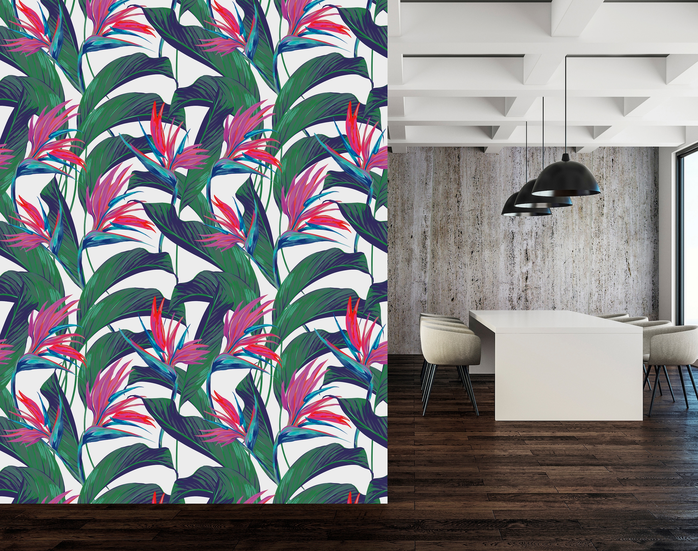 queence Vinyltapete »Ilana«, bedruckt-Motiv-botanisch-floral-gemustert-natürlich, 90x250cm, selbstklebend, kinderleichte Anbringung, Sticker