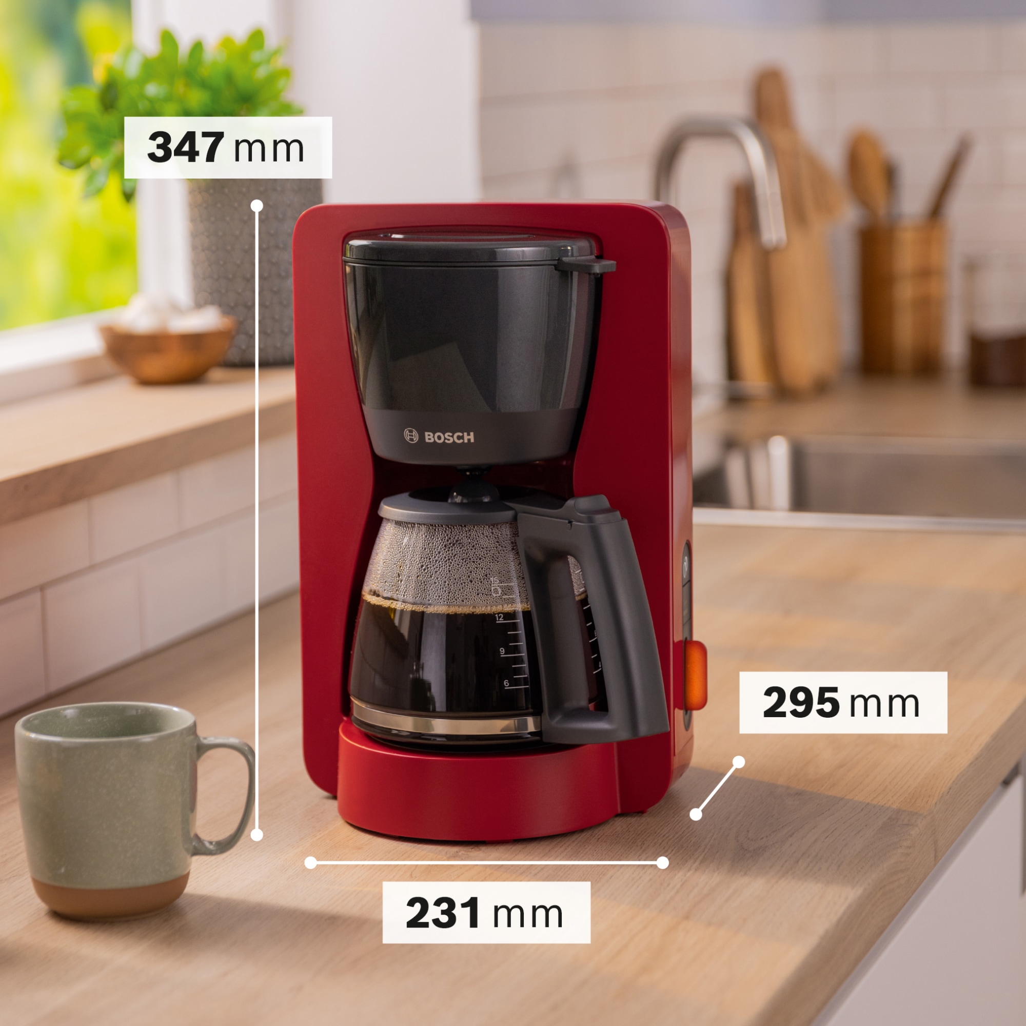 BOSCH Filterkaffeemaschine »MyMoment TKA3M134« 1,25 l Kaffeekanne Papierfilter 1x4 60min Warmhaltefunktion, Aroma intense, Entkalkungsprogramm, 1200 W