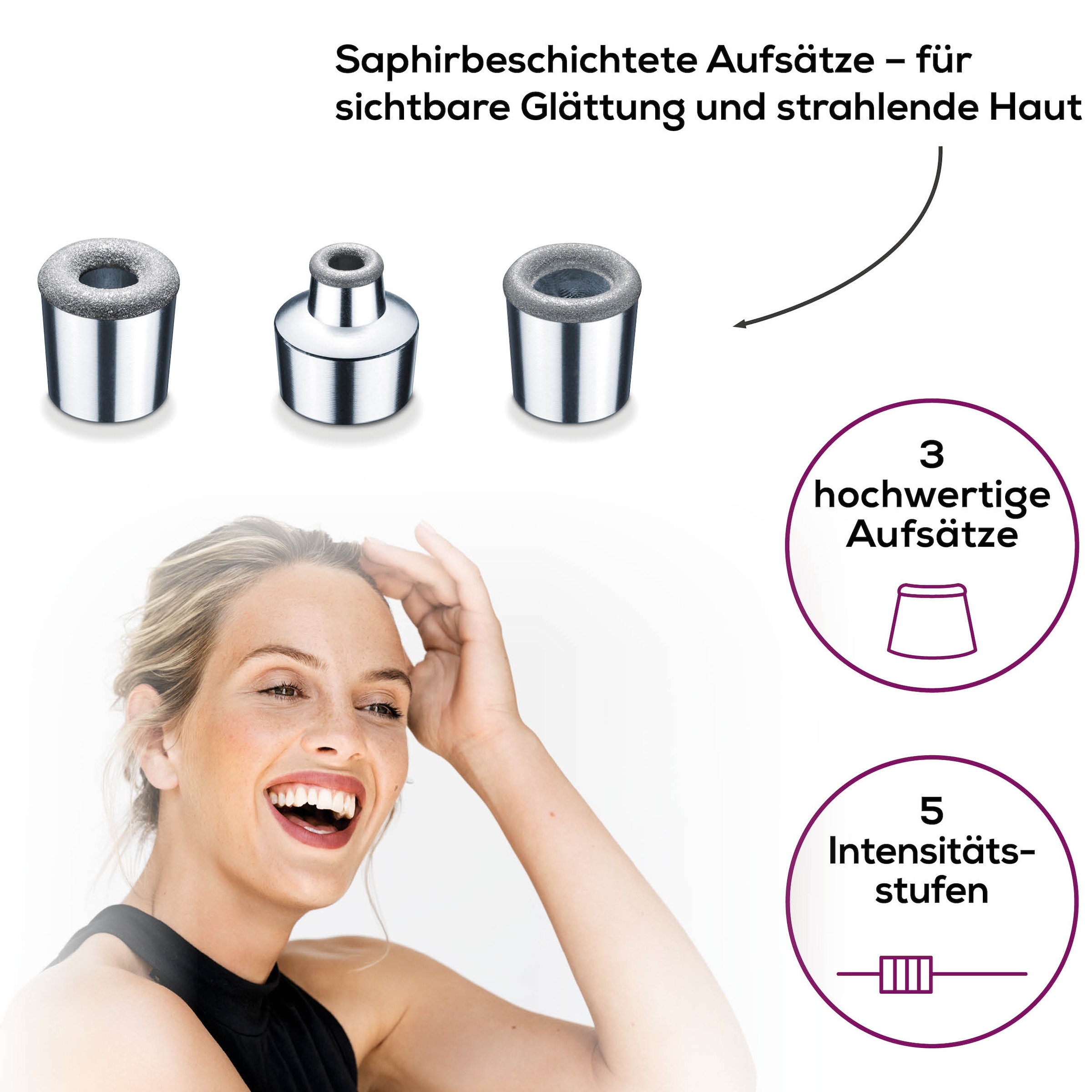 BEURER Mikrodermabrasionsgerät »FC 100 für ein revitalisierendes Peeling«, Mit 5 Intensitätsstufen und 3 hochwertigen Aufsätzen