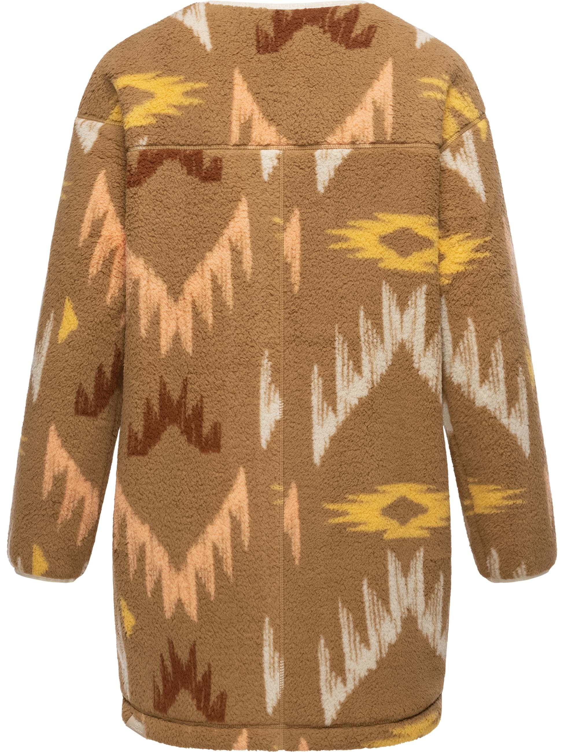 Ragwear Plüschjacke »Übergangsjacke Fouzy Aztec«, ohne Kapuze, flauschige Übergangsjacke aus kuschligem Teddyfleece