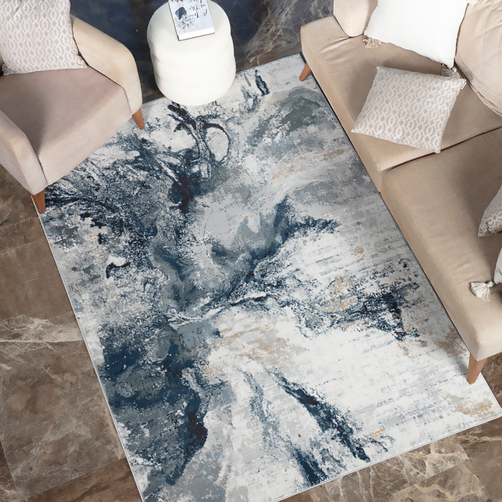 Livabliss Teppich »NEW YORK« rechteckig 10 mm Höhe Moderner Designerteppich in Marmor Optik, Kurzflor Wohnzimmerteppich