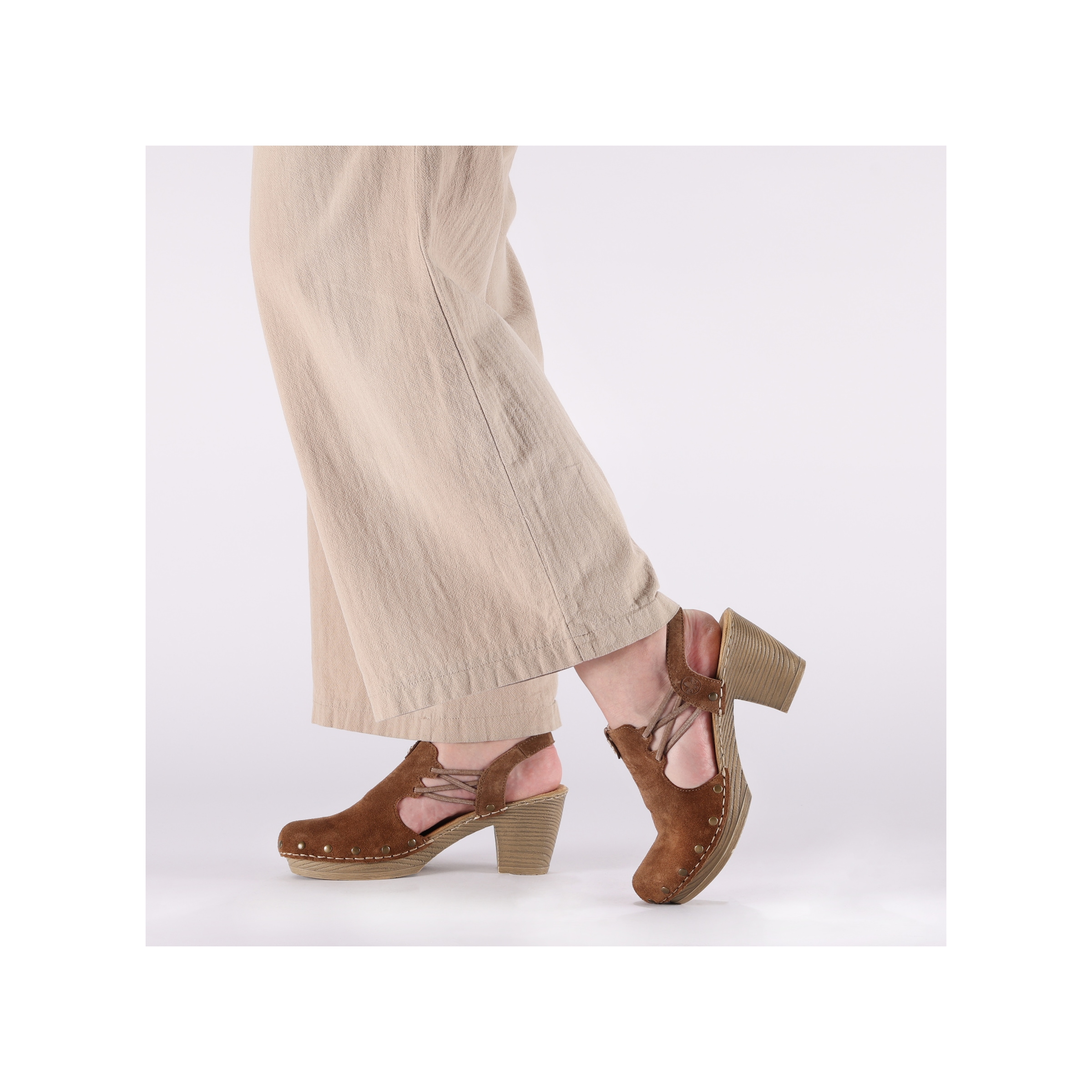 Rieker Clog  Sabot, Sandalette, Sommerschuh mit seitlichen Gummizügen