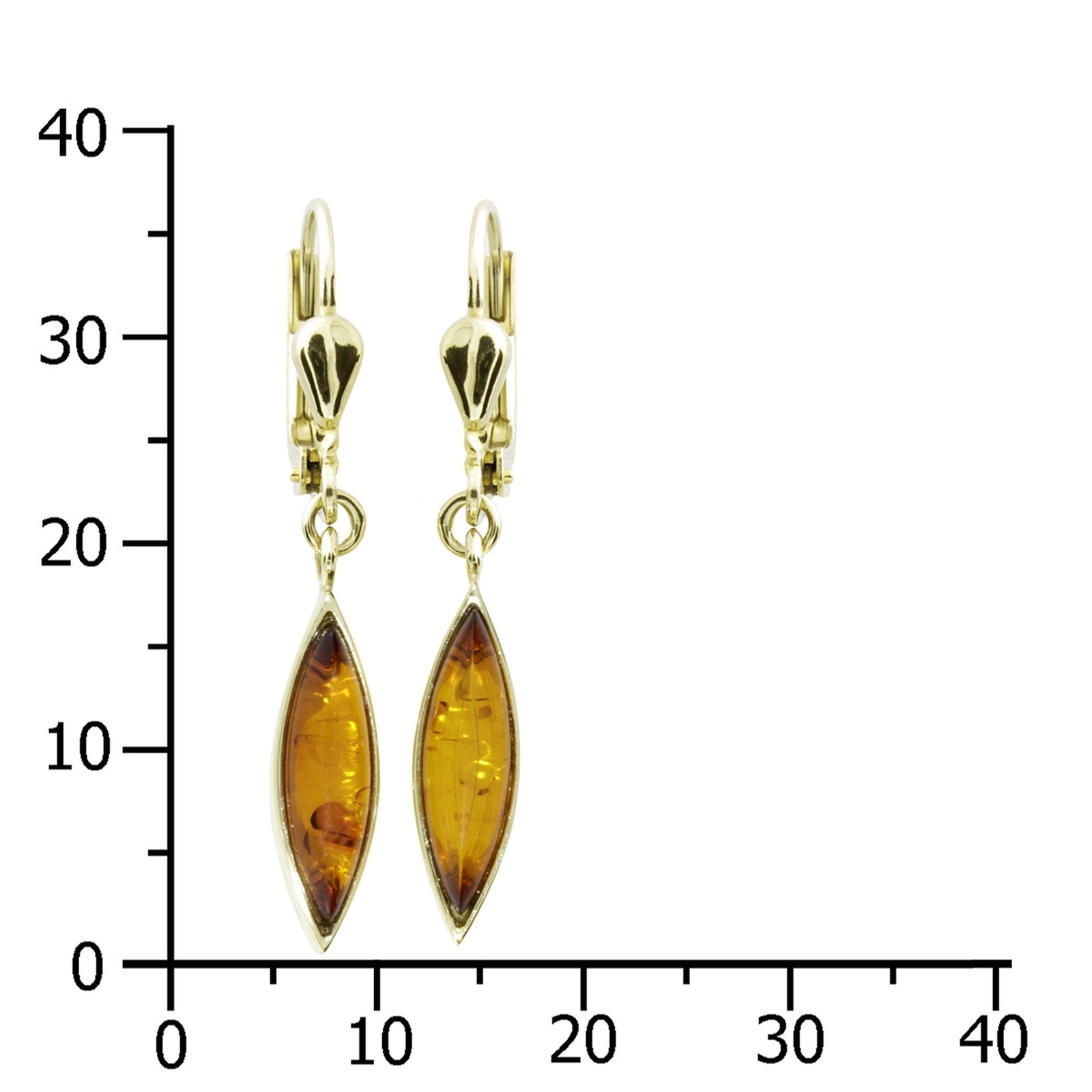 OSTSEE-SCHMUCK Paar Ohrhänger »- Caja - Gold 333/000 - Bernstein«