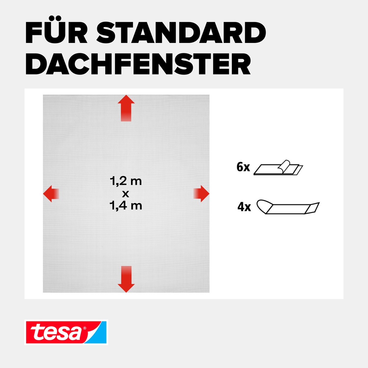 tesa Insektenschutz-Fensterrahmen »Insect Stop Comfort Fliegengitter für Fenster - 1,2 m : 1,4 m«, Insektenschutzgitter -Fliegenetz ohne Bohren- zuschneidbar -anthrazit