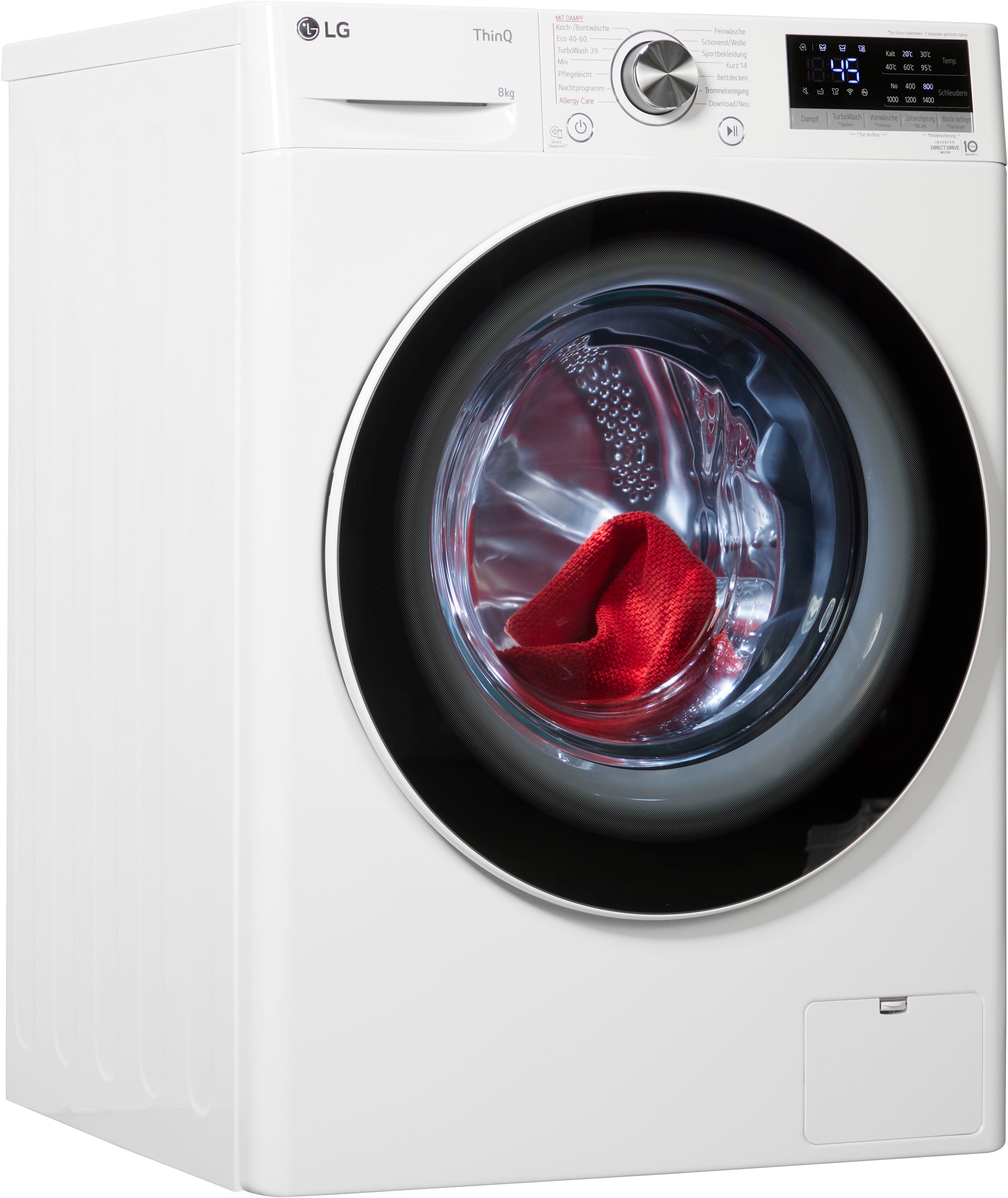 BEKO Waschmaschine, b300, B3WFU58415W1, 8 Garantie kg, U/min, SteamCure mit allergenfrei XXL - Jahren 99% 1400 3