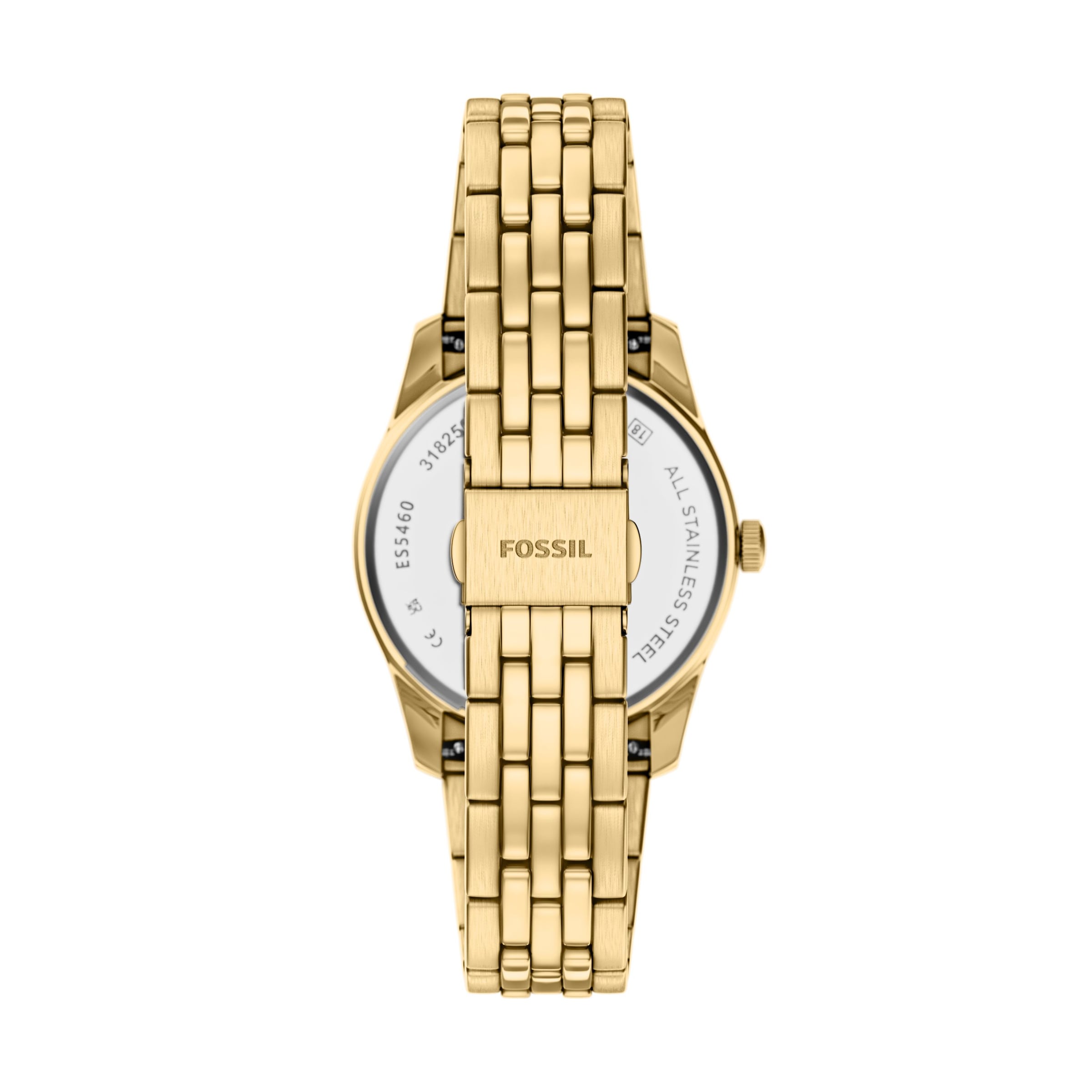Fossil Quarzuhr »Scarlette« Armbanduhr, Damenuhr, Edelstahlarmband, analog, Tag, Wochentag