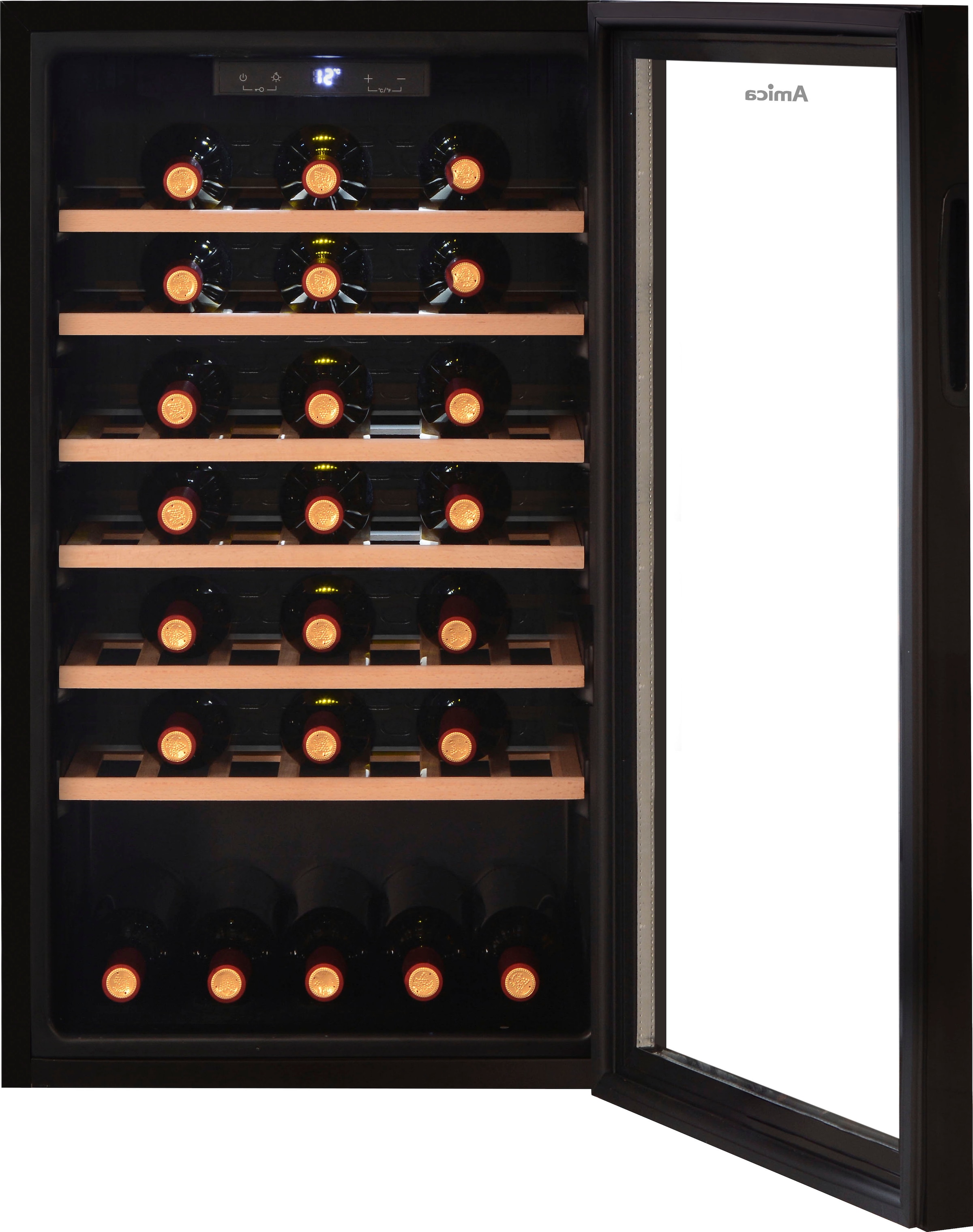 Amica Weinkühlschrank »WK 341 Jahren á 0,75l, 901 Standardflaschen 3 Garantie mit XXL S«, für Standkühlschrank 52