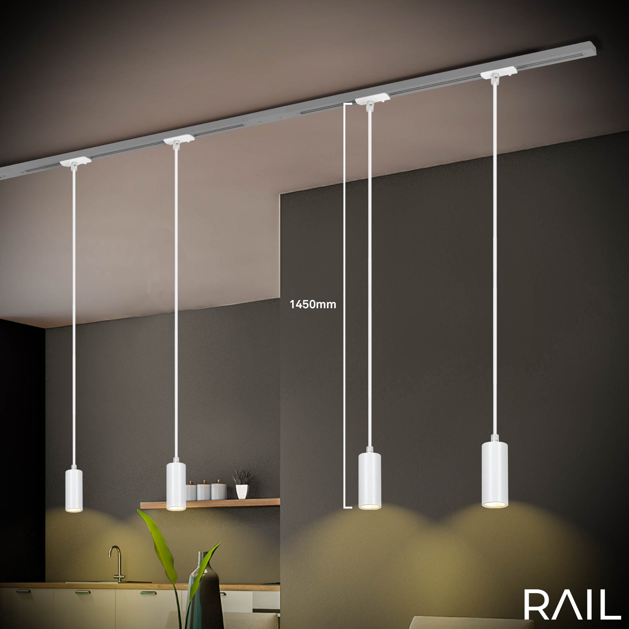 Briloner Leuchten Schienensystem-Leuchten »RAIL« LED-Board 1 Stk. LED Pendelleuchte 80x1500mm Weiß 5,5W Schienensystem Rail Küche