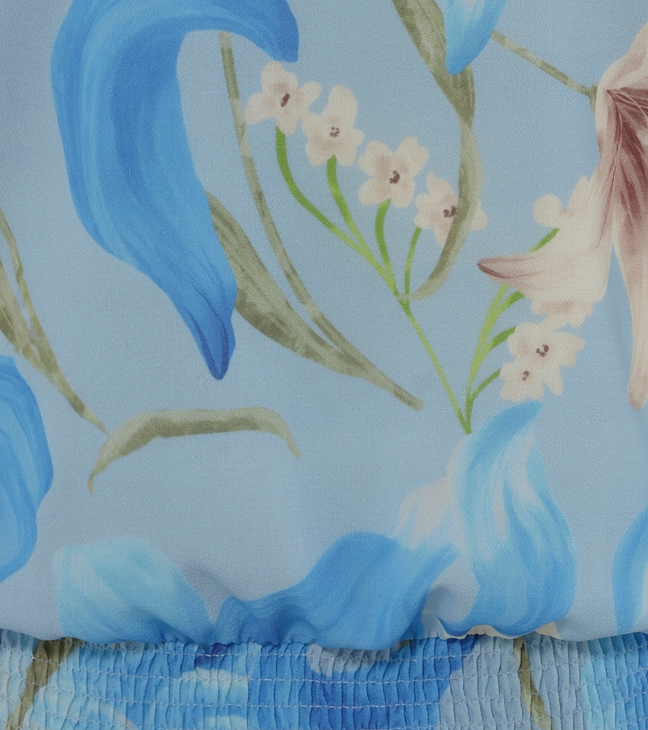 Aniston SELECTED Schlupfbluse, mit Smokbündchen und allover Blumenmuster