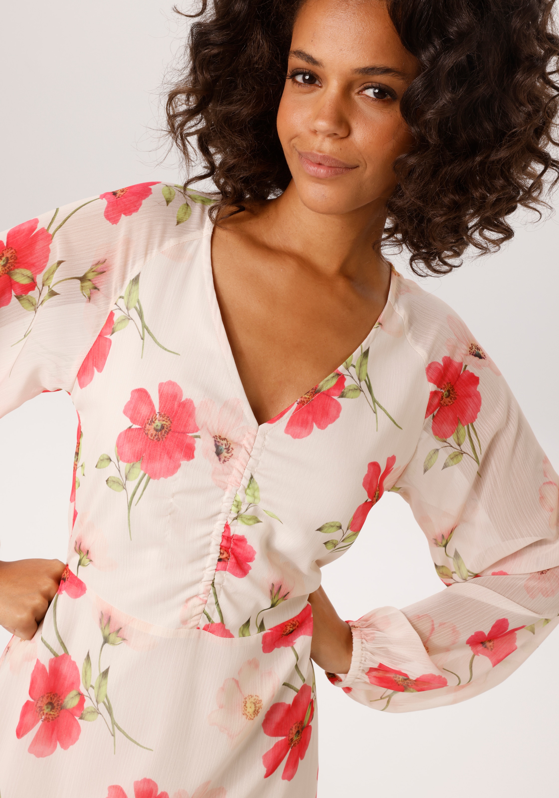 Aniston CASUAL Maxikleid mit farbharmonischen Blumen bedruckt - NEUE KOLLEKTION