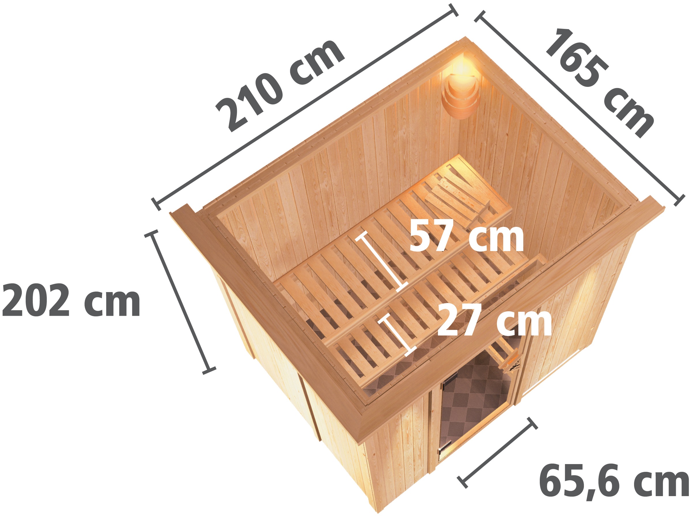 Karibu Sauna »Finja« Set,  Ofen 3,6 kW externe Strg.easy
