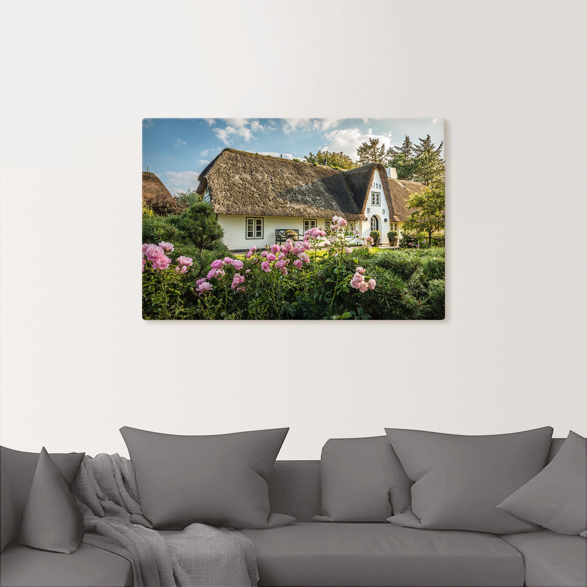 Artland Wandbild »Historischer reetgedeckter Hof in Keitum«, Gartenbilder, (1 St.), als Alubild, Leinwandbild, Wandaufkleber oder Poster in versch. Größen