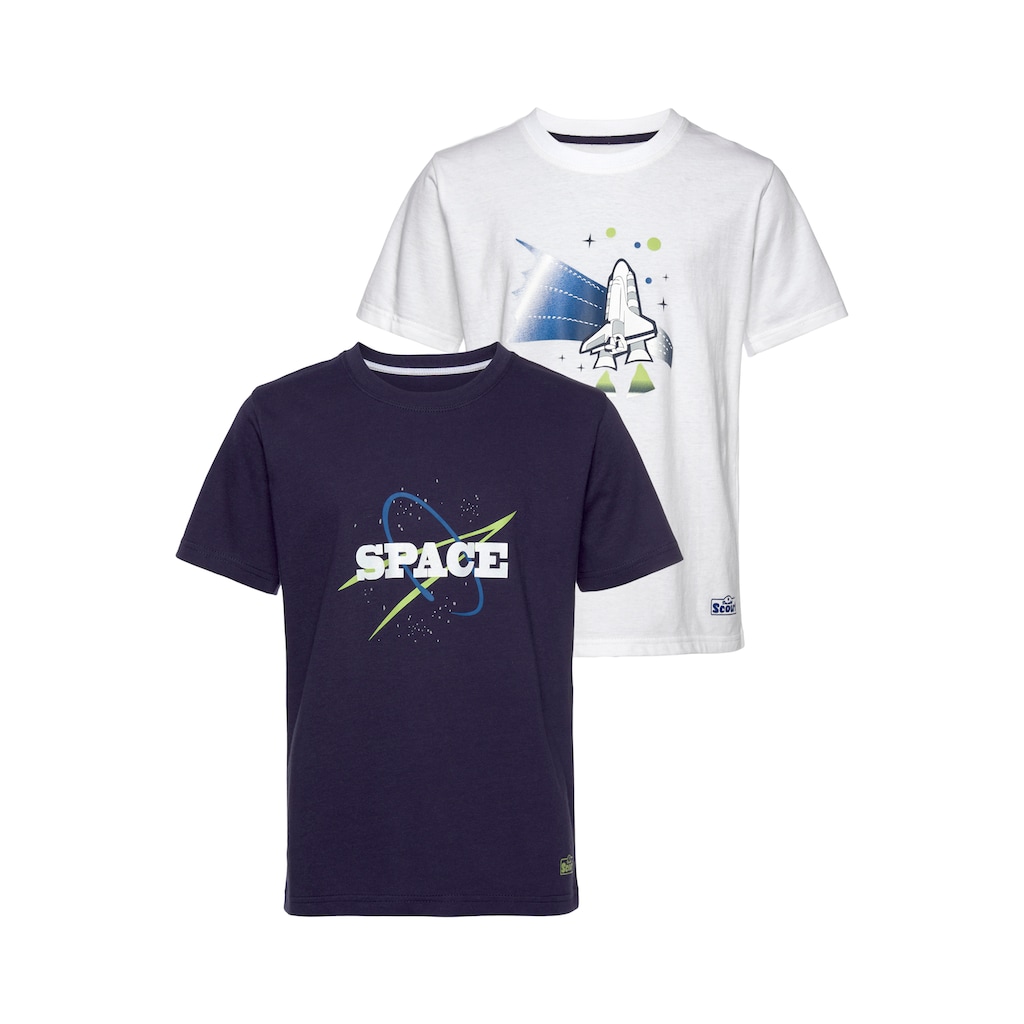 Scout T-Shirt »SPACE« (Packung 2er-Pack) aus Bio-Baumwolle