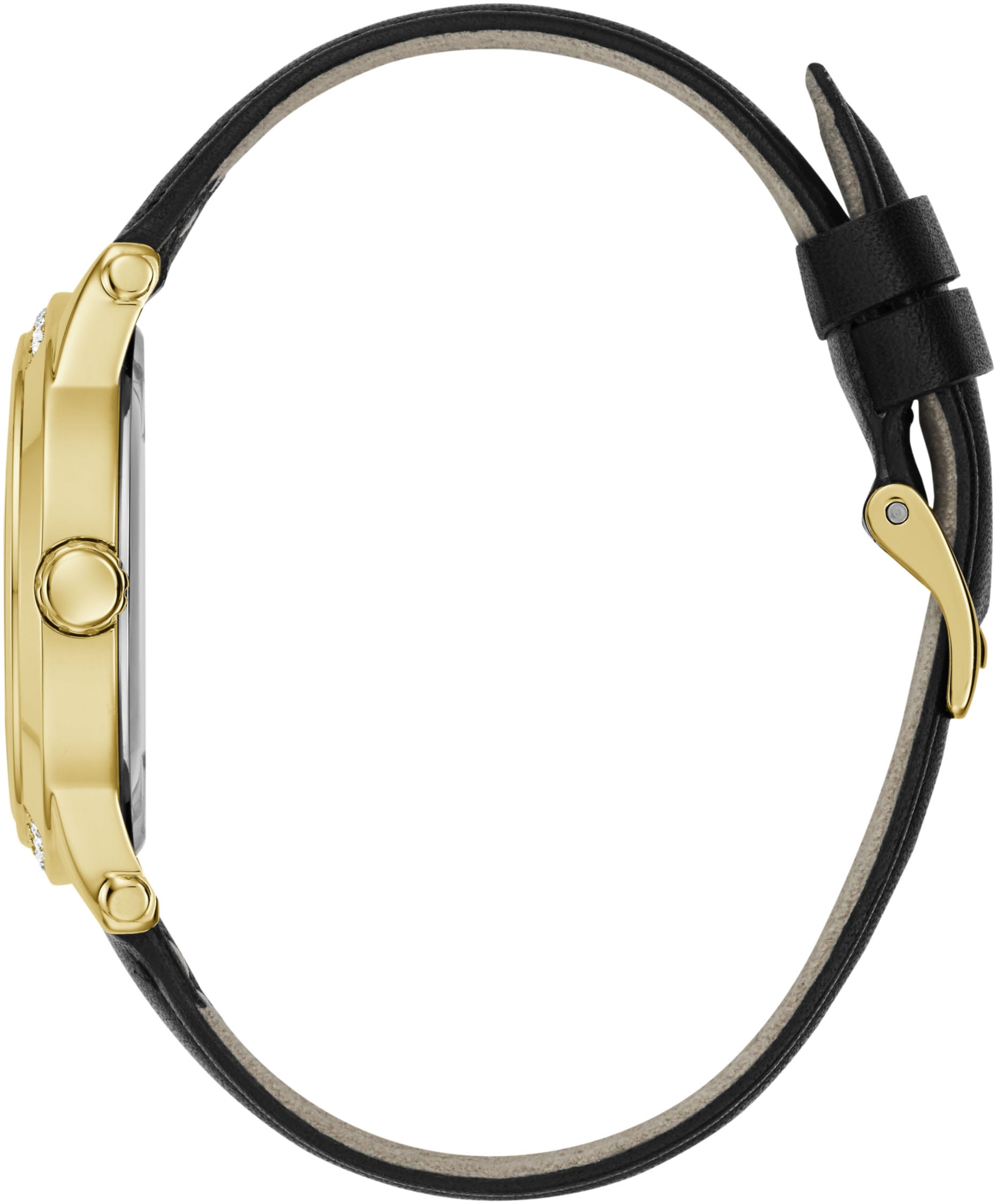 Guess Quarzuhr »ANNETTE« Armbanduhr, Damenuhr, Lederarmband, analog