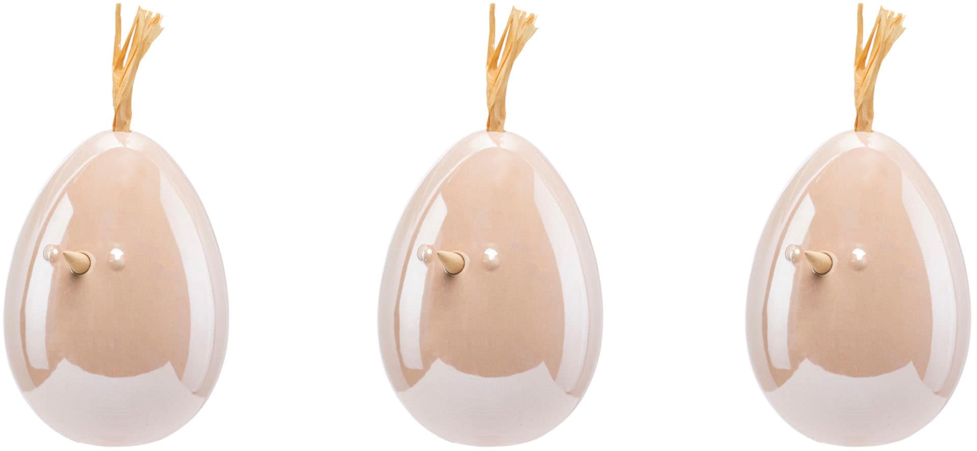 Creativ home Osterei »Huhn, Ei mit Applikation«, Frühjahrsdeko aus Keramik
