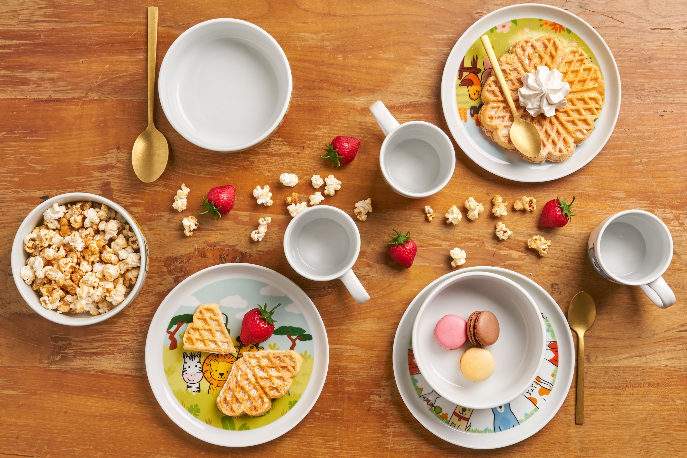 van Well Kindergeschirr-Set »Kinderset Fuchs und Freunde, 3-teilig, Geschirr-Set, Service« mit farbenfrohem Dekor, spülmaschinen- und mikrowellengeeignet