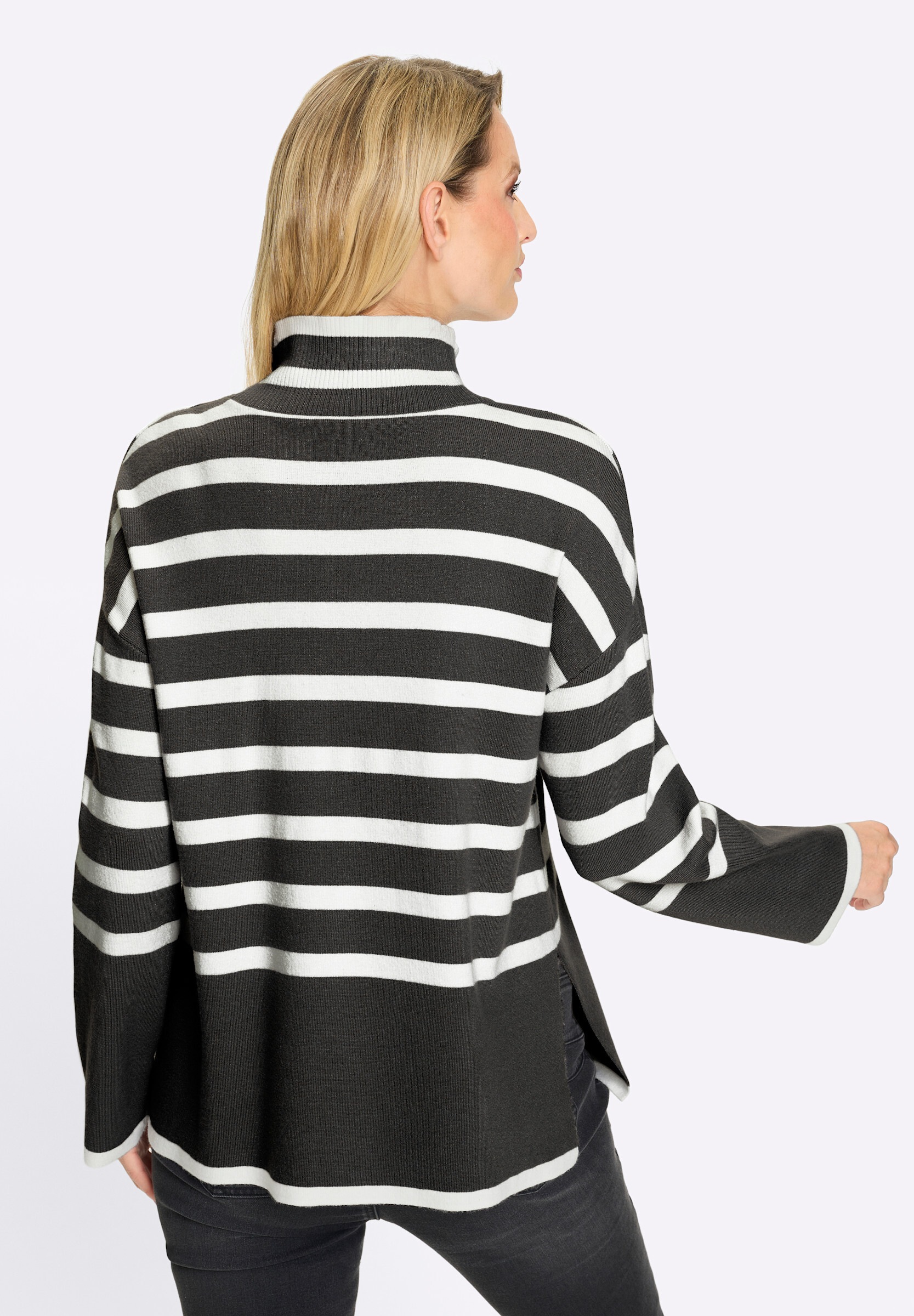 heine Strickpullover »Pullover Streifenpullover mit Stehkragen«