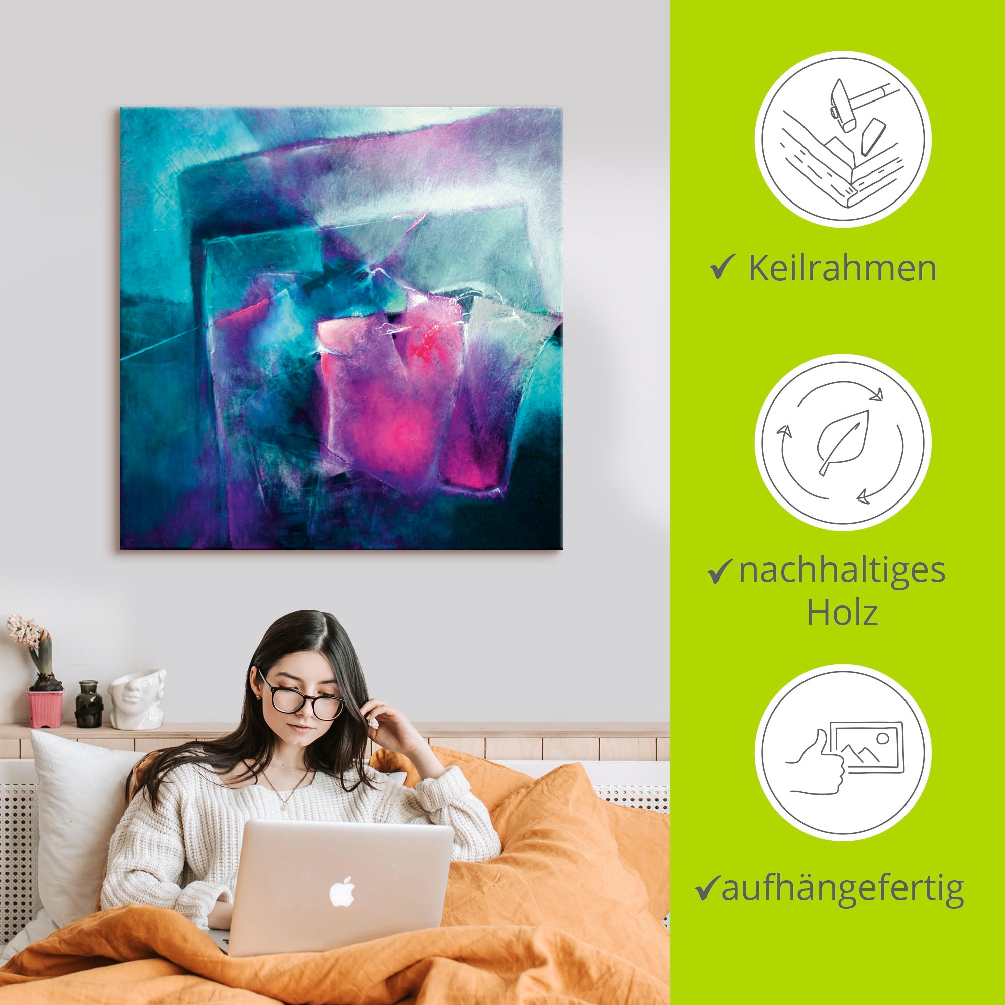 Artland Leinwandbild Muster 1 Stk. tlg. auf Holzrahmen gespannt