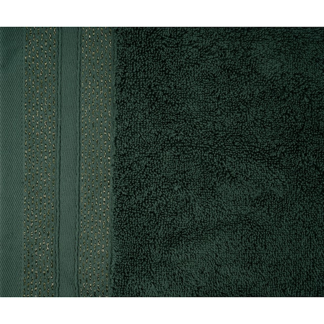 4 Badetuch goldfarbener tlg., Handtuch »»Esmindra« Bio-Baumwolle Premium Leonique Set Handtuch Frottier, oder Set, mit kaufen Bordüre«, online 550gr/m², Set,