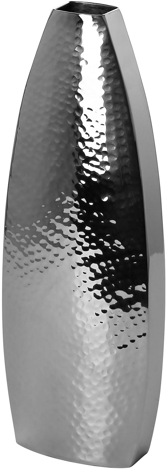 Dekovase »ALETTA«, (1 St.), Vase aus Edelstahl, mit gehämmerter Oberfläche