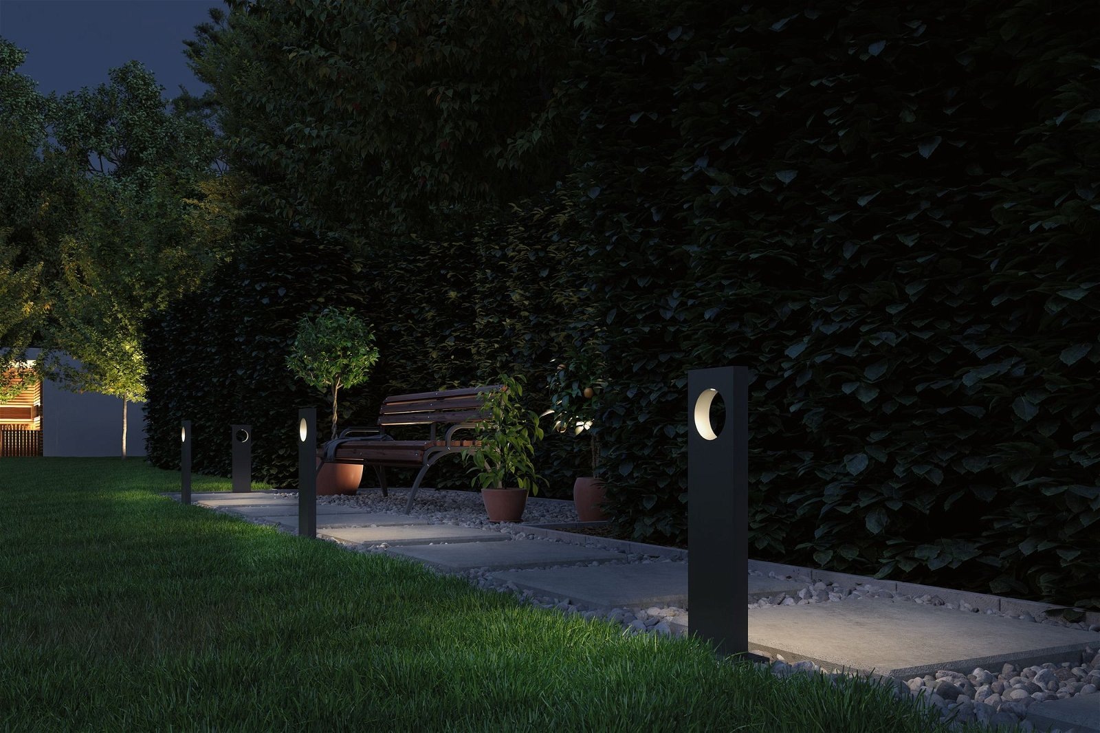 Paulmann LED Pollerleuchte »Ivo IP65 505mm 3000K 5,5W 150lm 230V GrauAluminium«, 1 flammig